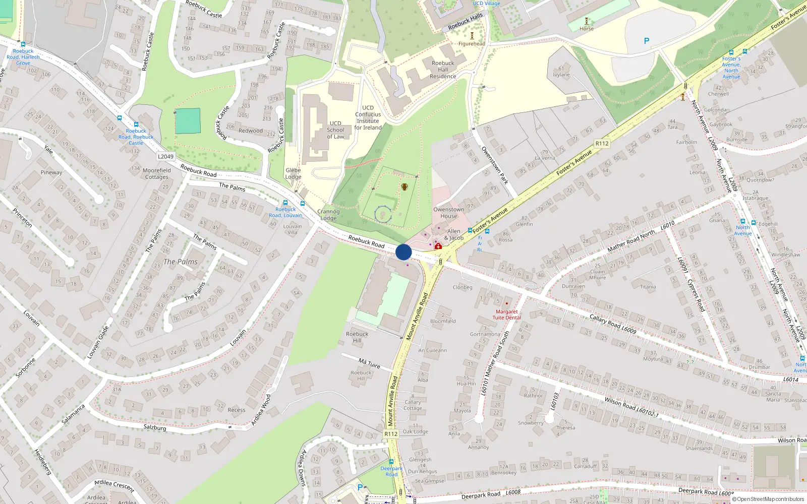 Overhead map showing the location of 80 the Atrium, Roebuck Road, Belfield