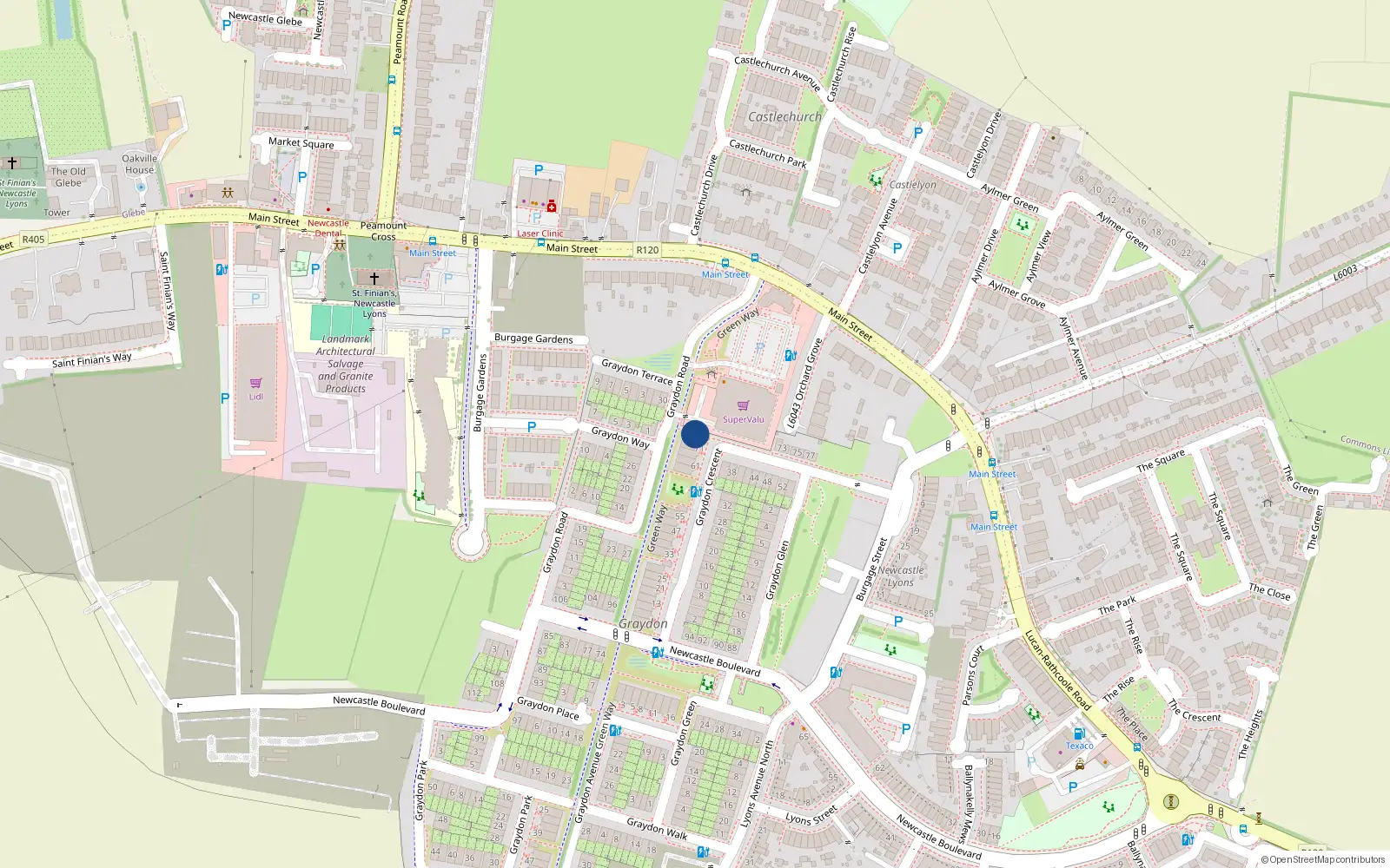 Overhead map showing the location of 81 Graydon Crescent, Newcastle South
