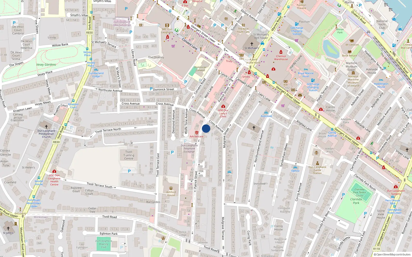Overhead map showing the location of 81 Patrick Street, Dublin