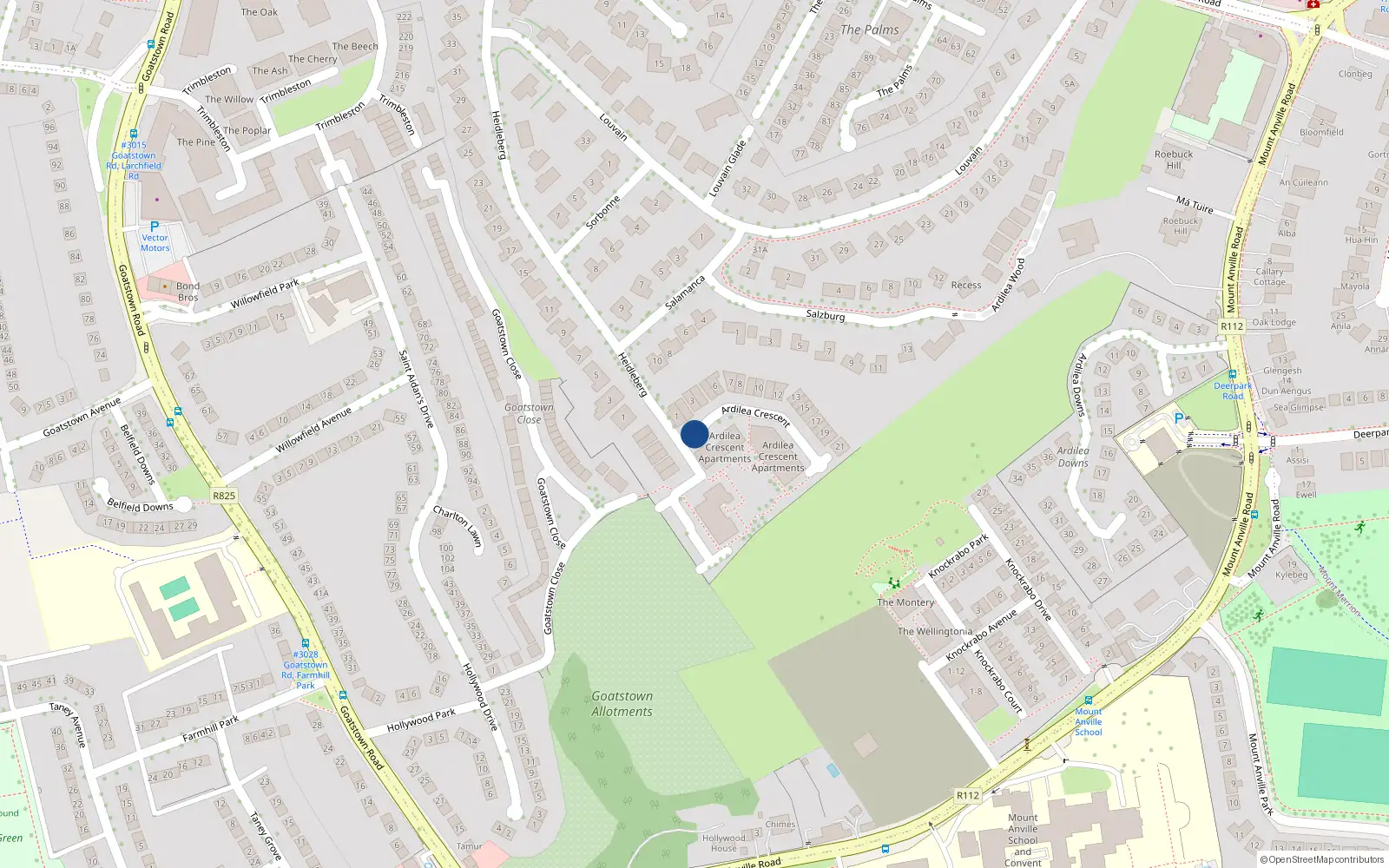 Overhead map showing the location of 82 Ardilea Crescent, Ardilea