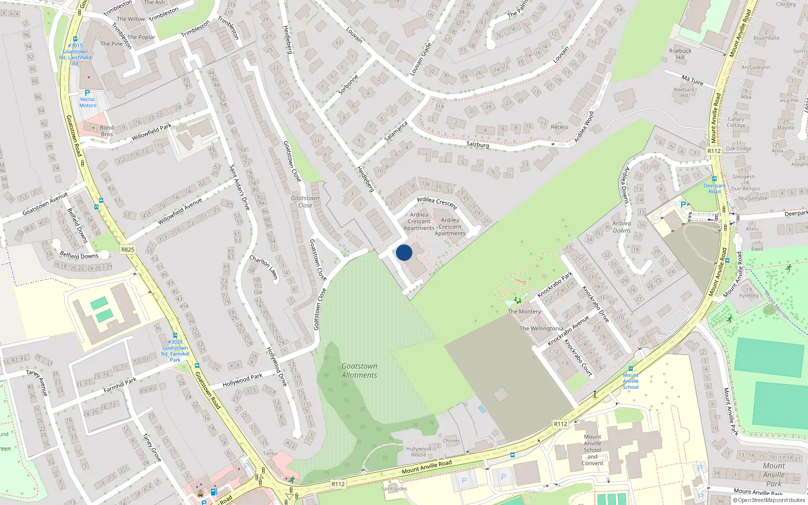 Overhead map showing the location of 85 Ardilea Crescent, Ardilea