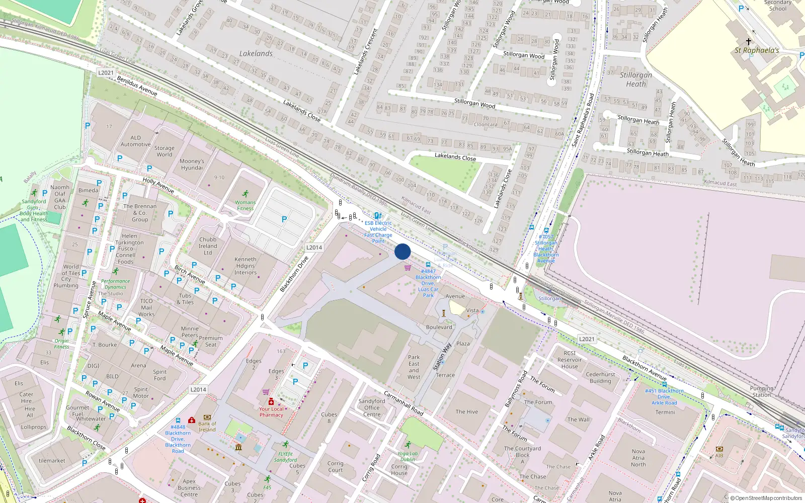 Overhead map showing the location of 89 Grande Central, Blackthorn Avenue, Sandyford