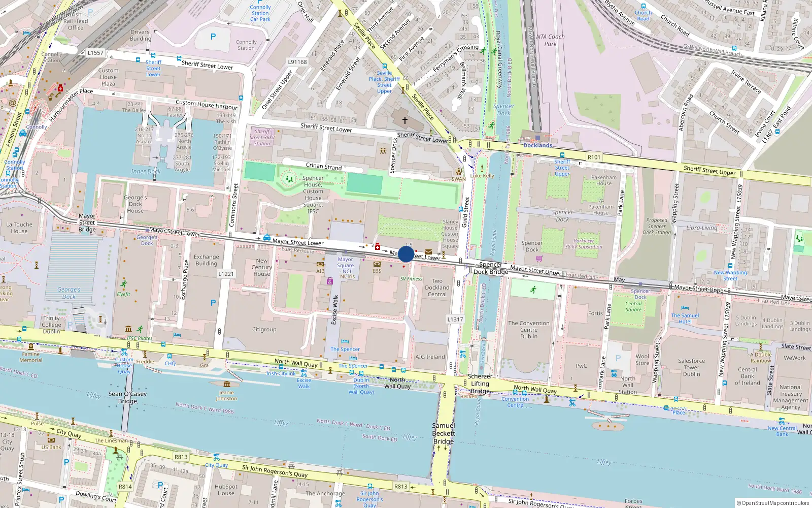 Overhead map showing the location of 72 Moy House, Dublin 1