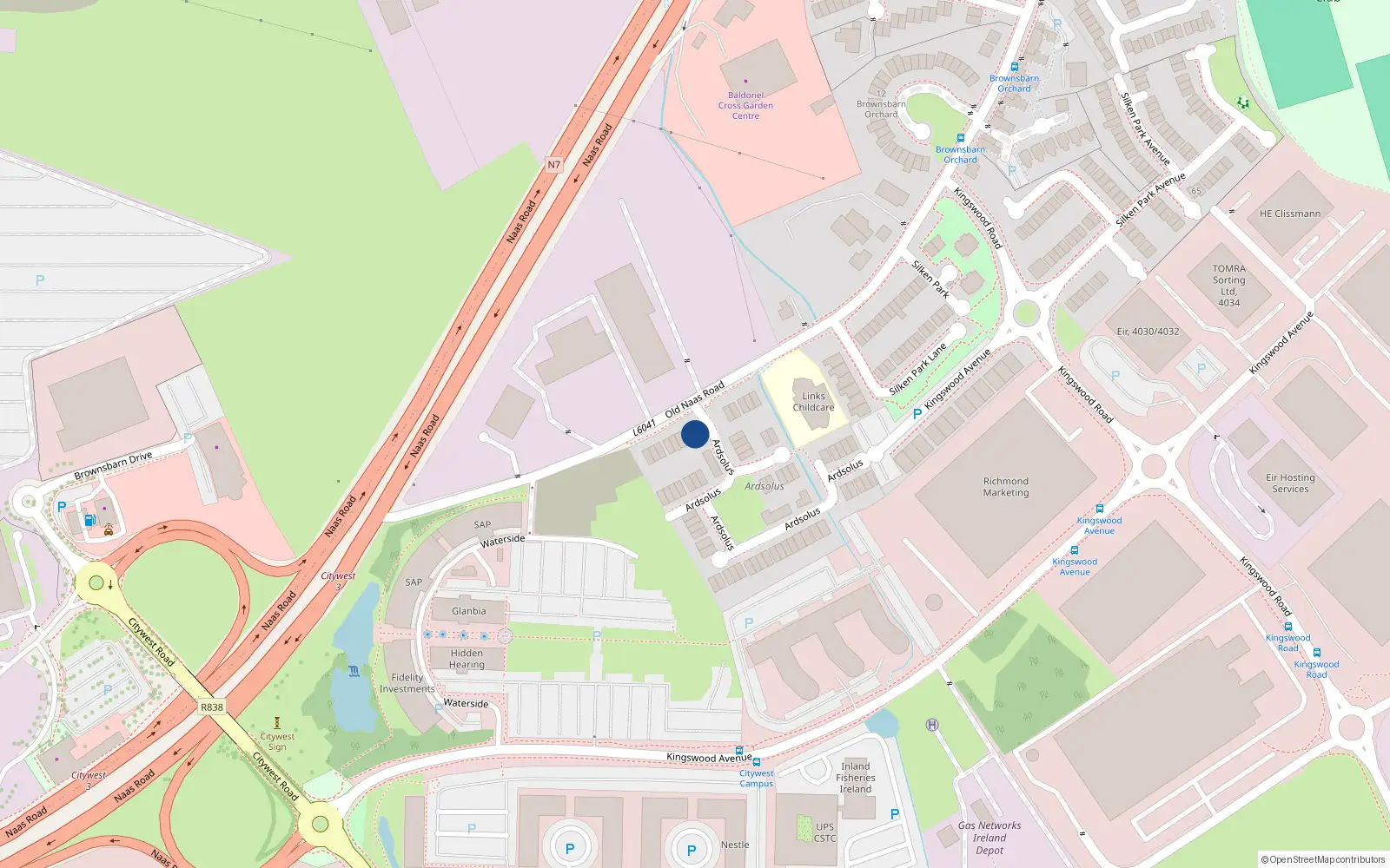 Overhead map showing the location of 9 Ardsolus, Brownsbarn
