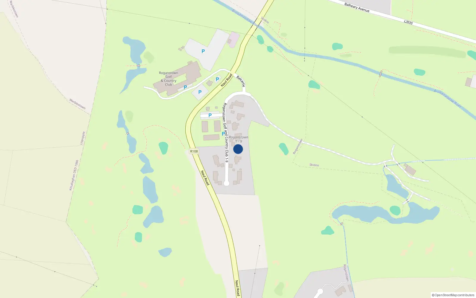 Overhead map showing the location of 5, 5, Roganstown, Swords, Co. Dublin