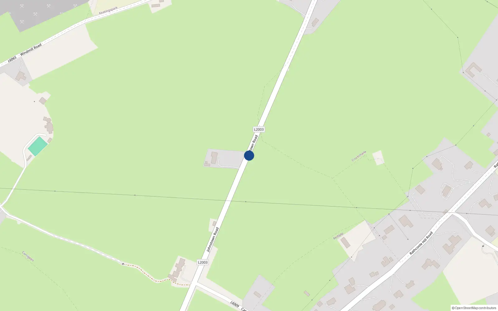 Overhead map showing the location of 9 Broadfield Court, Kilteel Road