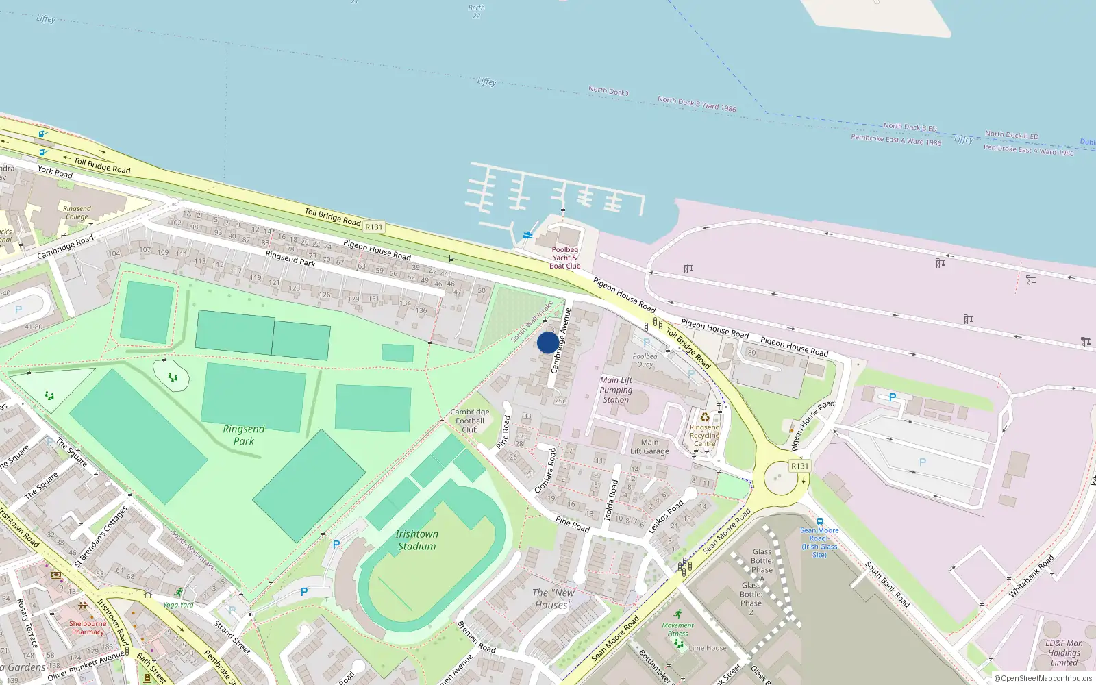 Overhead map showing the location of 9 Cambridge Avenue, Dublin