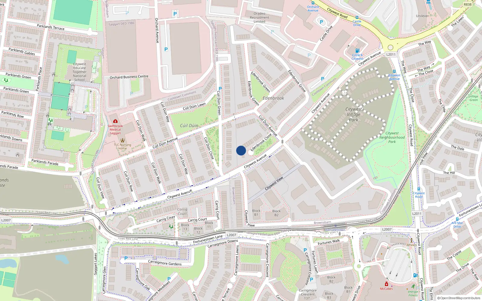Overhead map showing the location of 9 Edenbrook Close, Citywest Business Campus