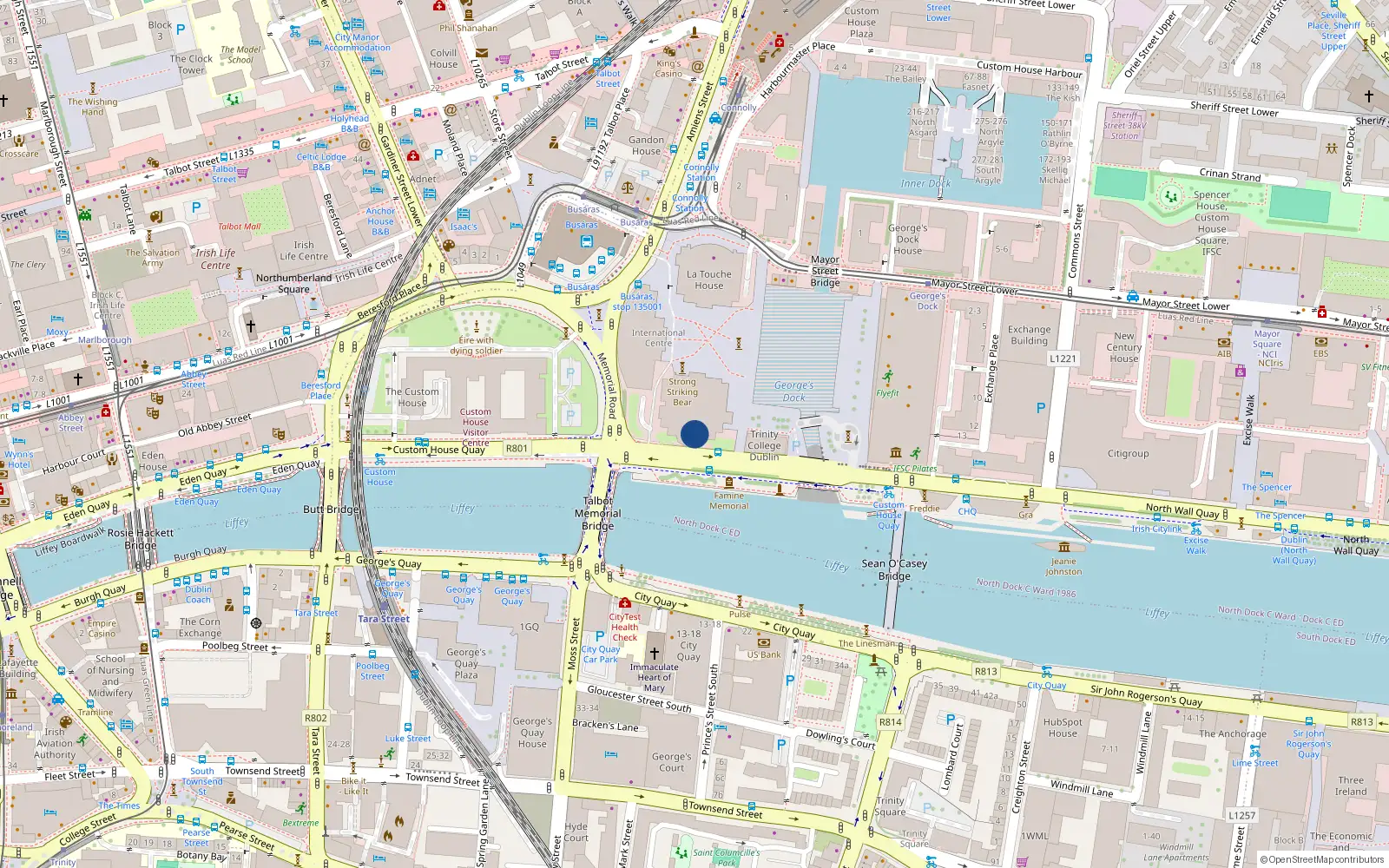 Overhead map showing the location of 9 Lagan House, Custom House Quay, Dublin 1