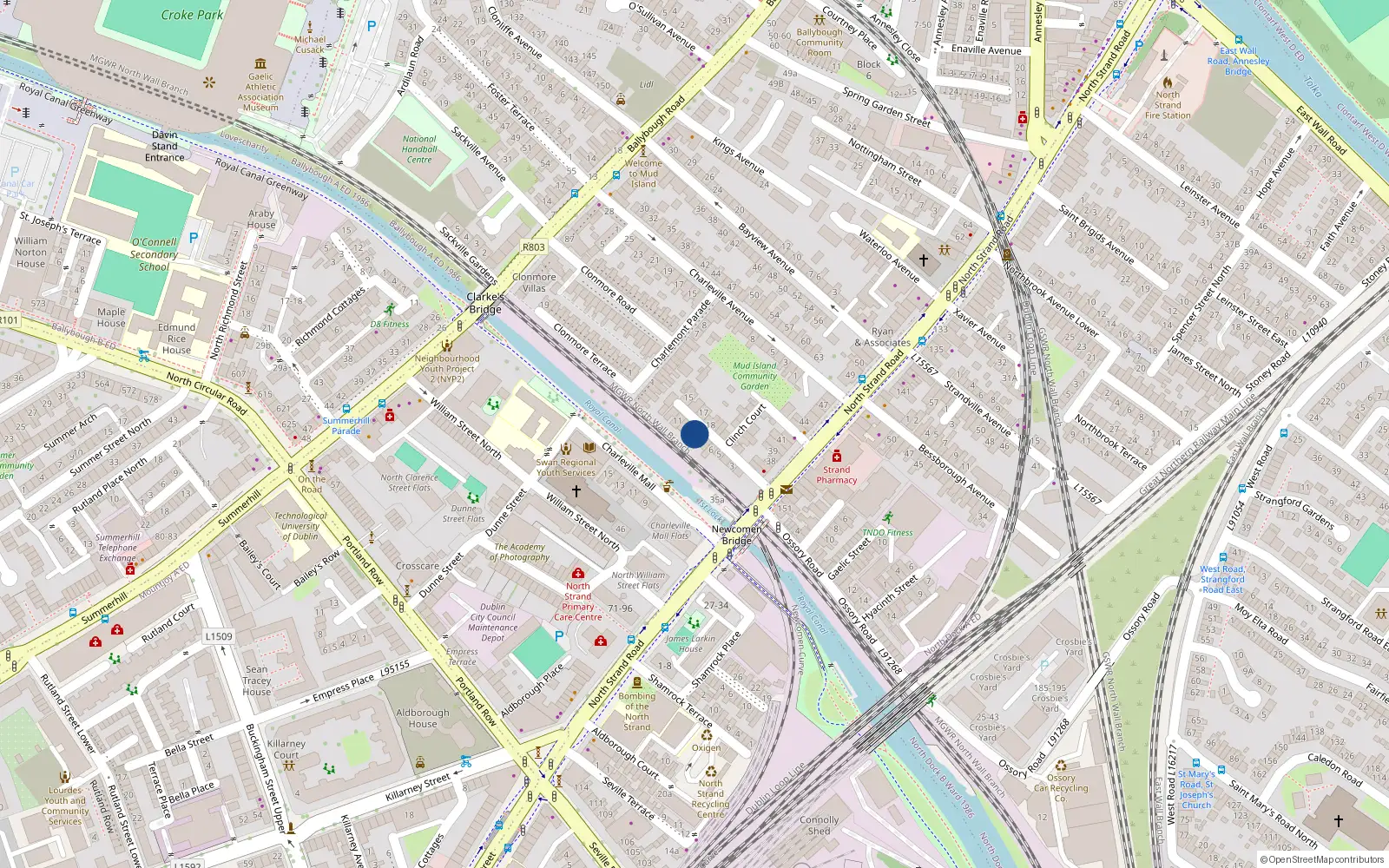 Overhead map showing the location of 9 Newcomen Avenue, North Strand