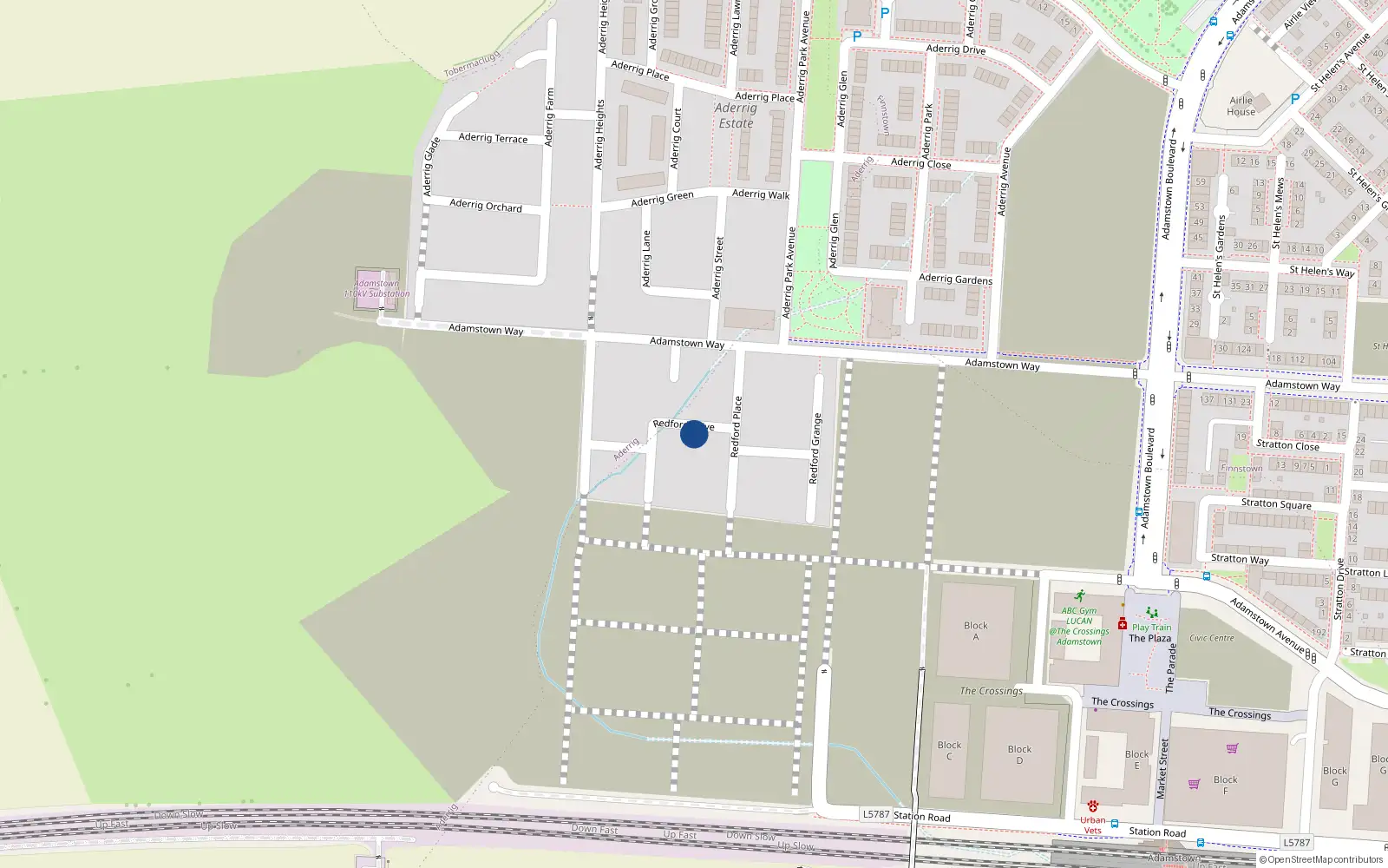 Overhead map showing the location of 9 Redford Drive