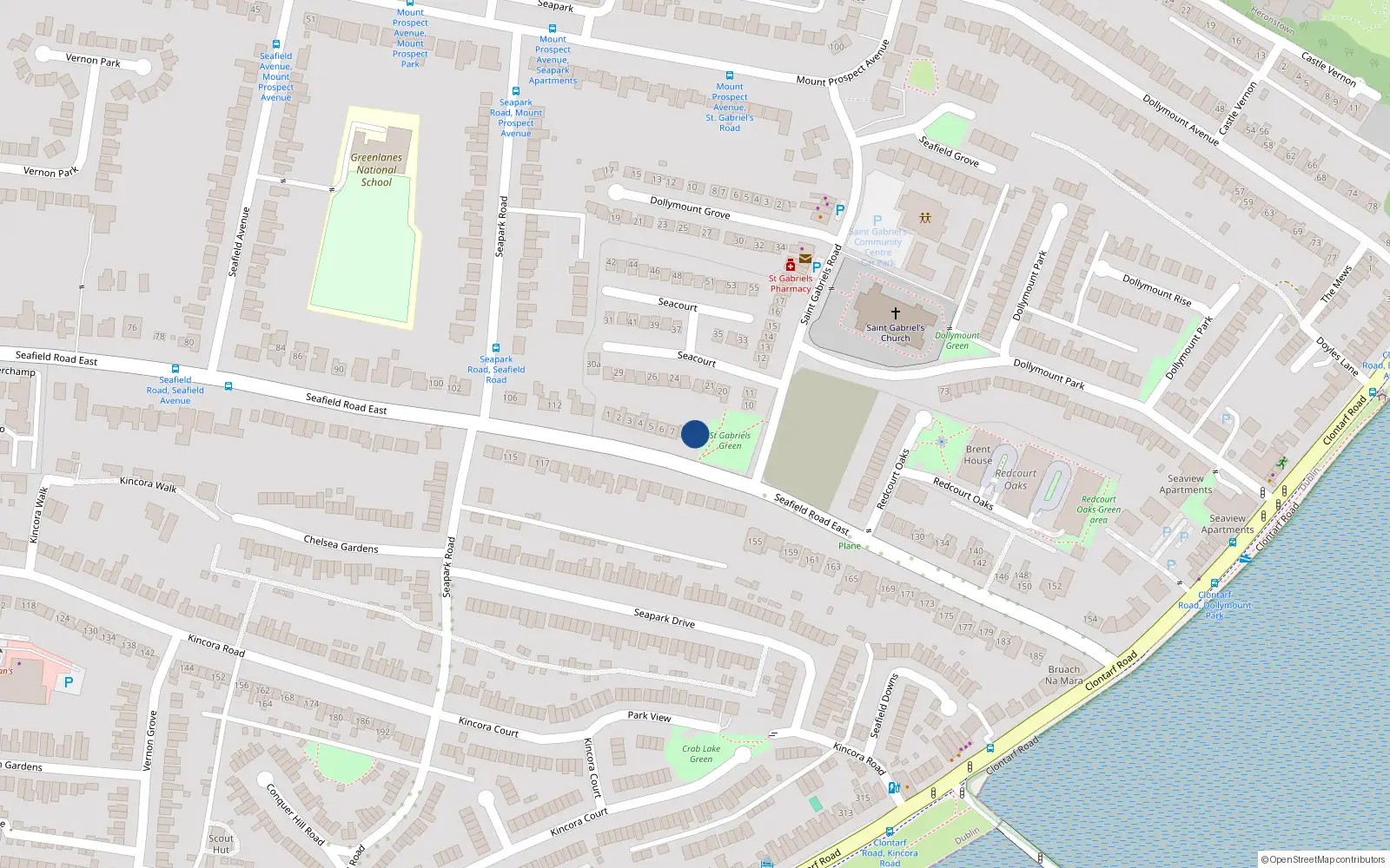 Overhead map showing the location of 9 Seacourt, Dublin 3