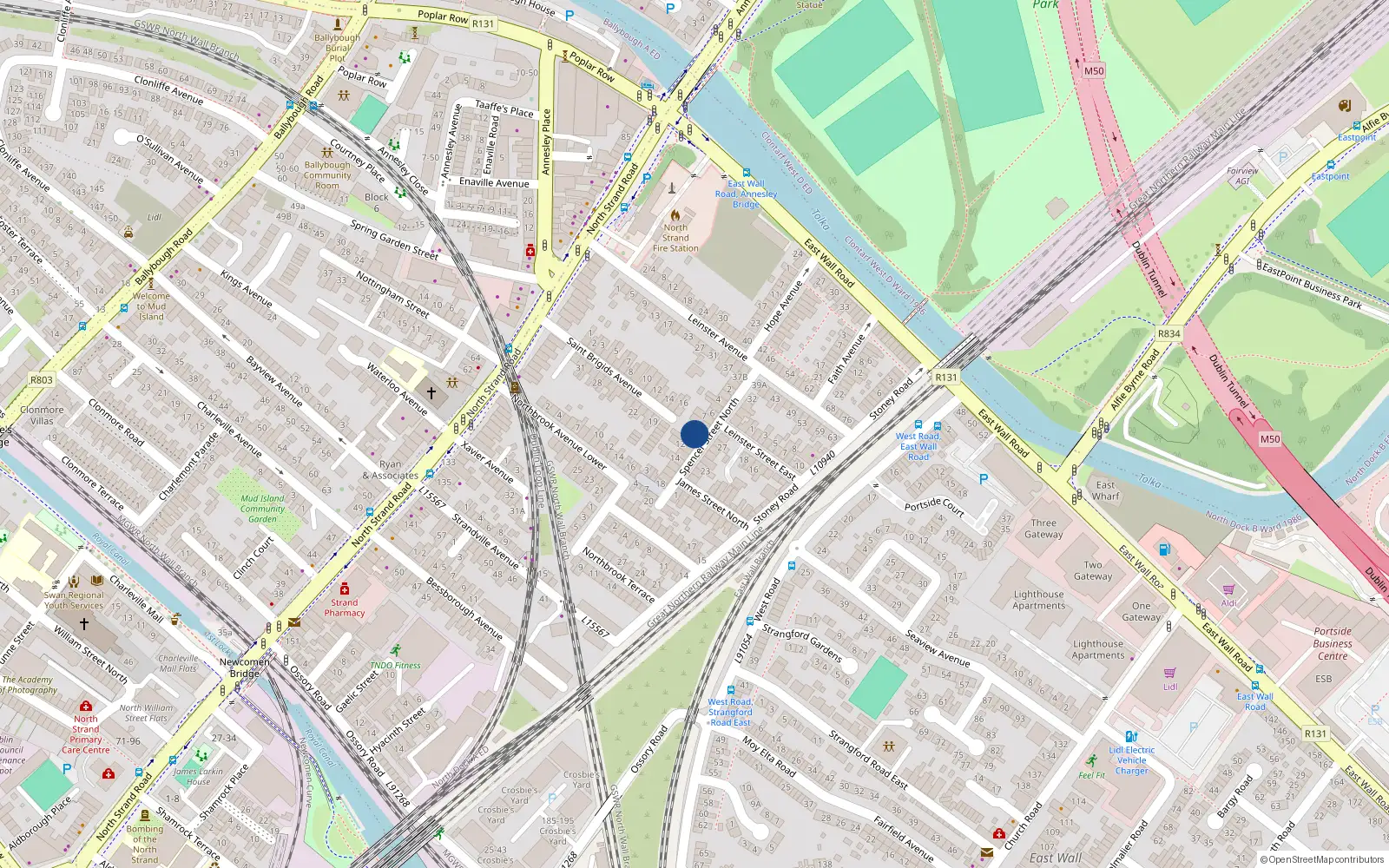 Overhead map showing the location of 9 Spencer Street North, North Strand