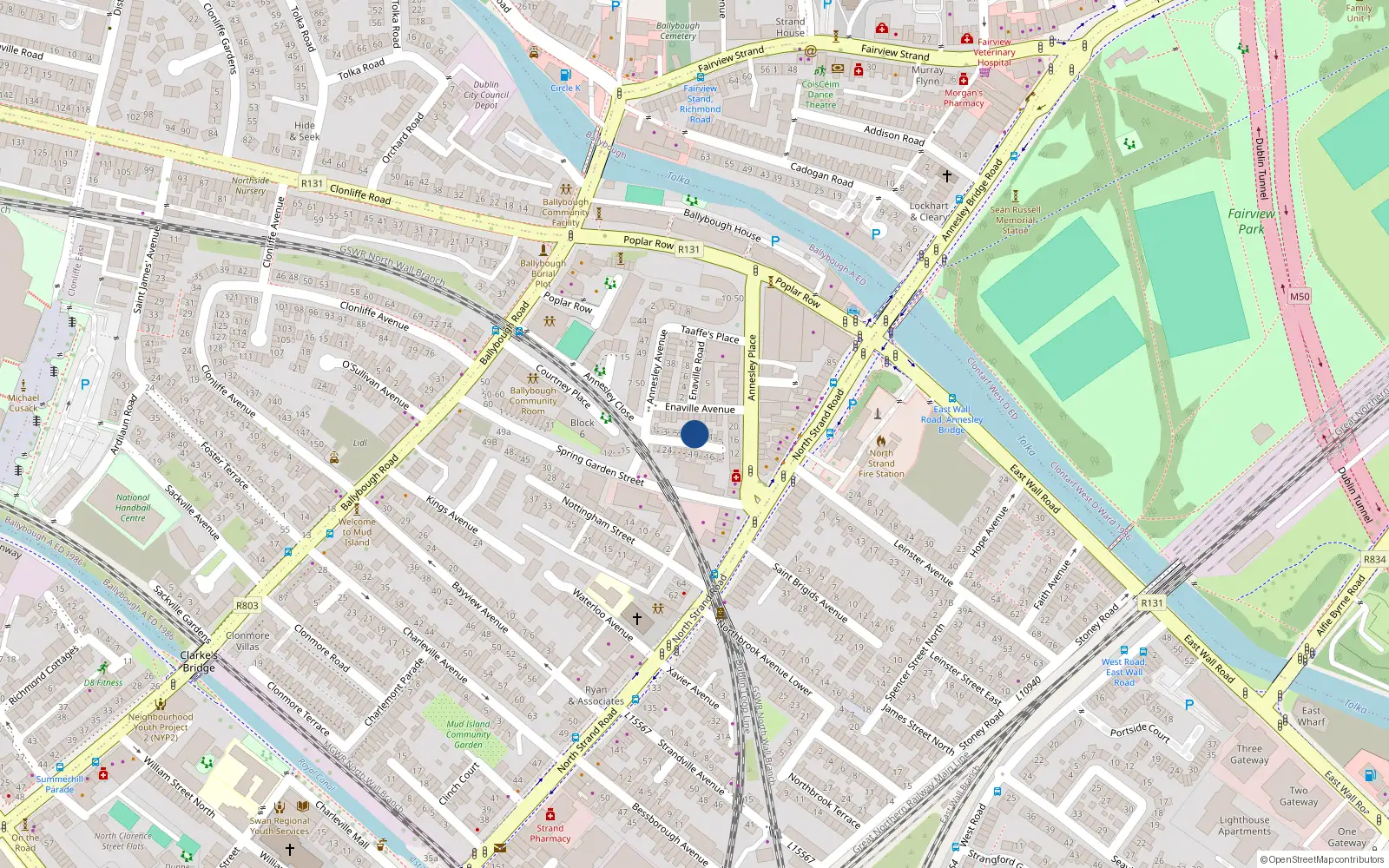 Overhead map showing the location of 9 St Patricks Avenue, North Strand, Dublin 3