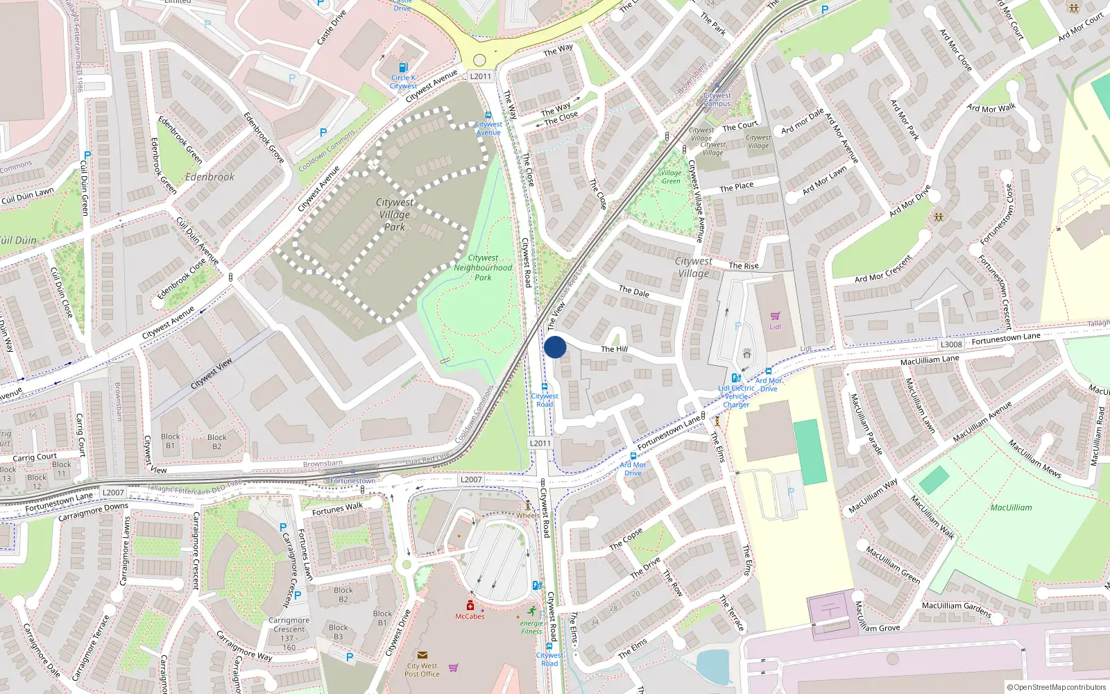 Overhead map showing the location of 9 the View, Citywest Village, Citywest