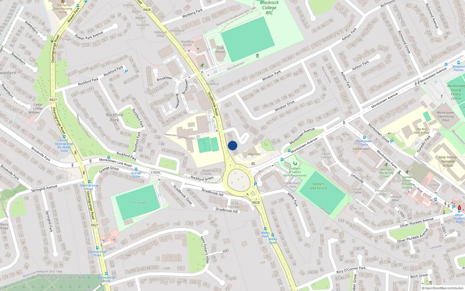 Overhead map showing the location of 9 Windsor Court, Blackrock