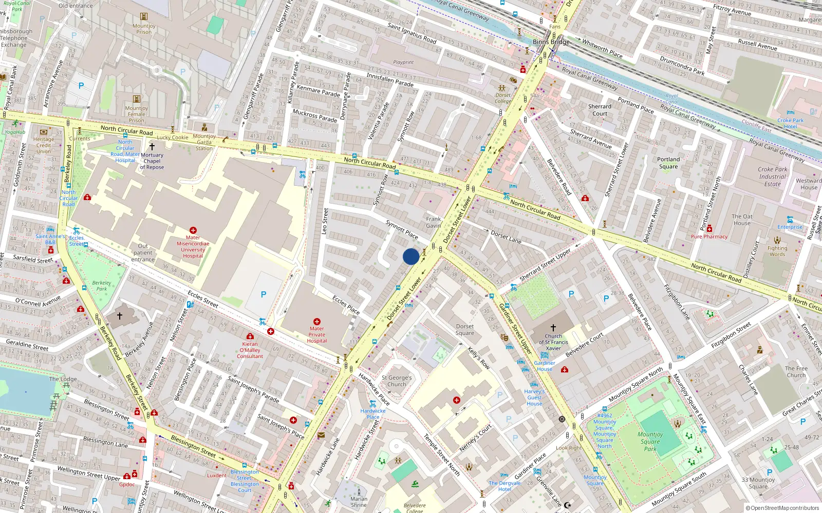 Overhead map showing the location of 92A Lower Dorset St, Dublin 1, Dublin