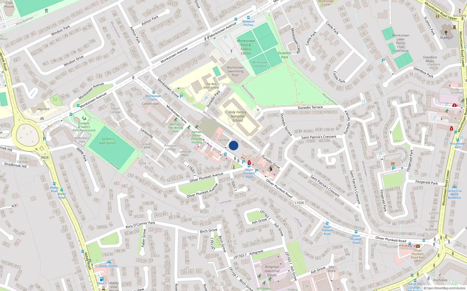 Overhead map showing the location of Lansville, Dublin, Co. Dublin