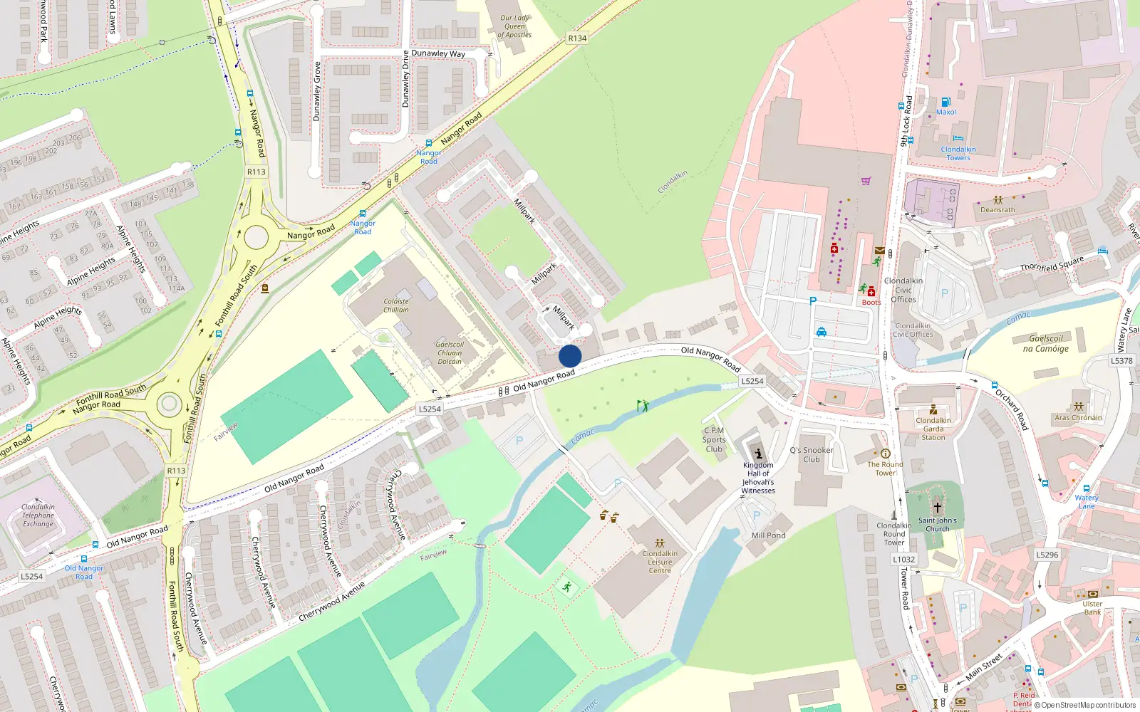 Overhead map showing the location of Apartment 105, Millpark, Clondalkin