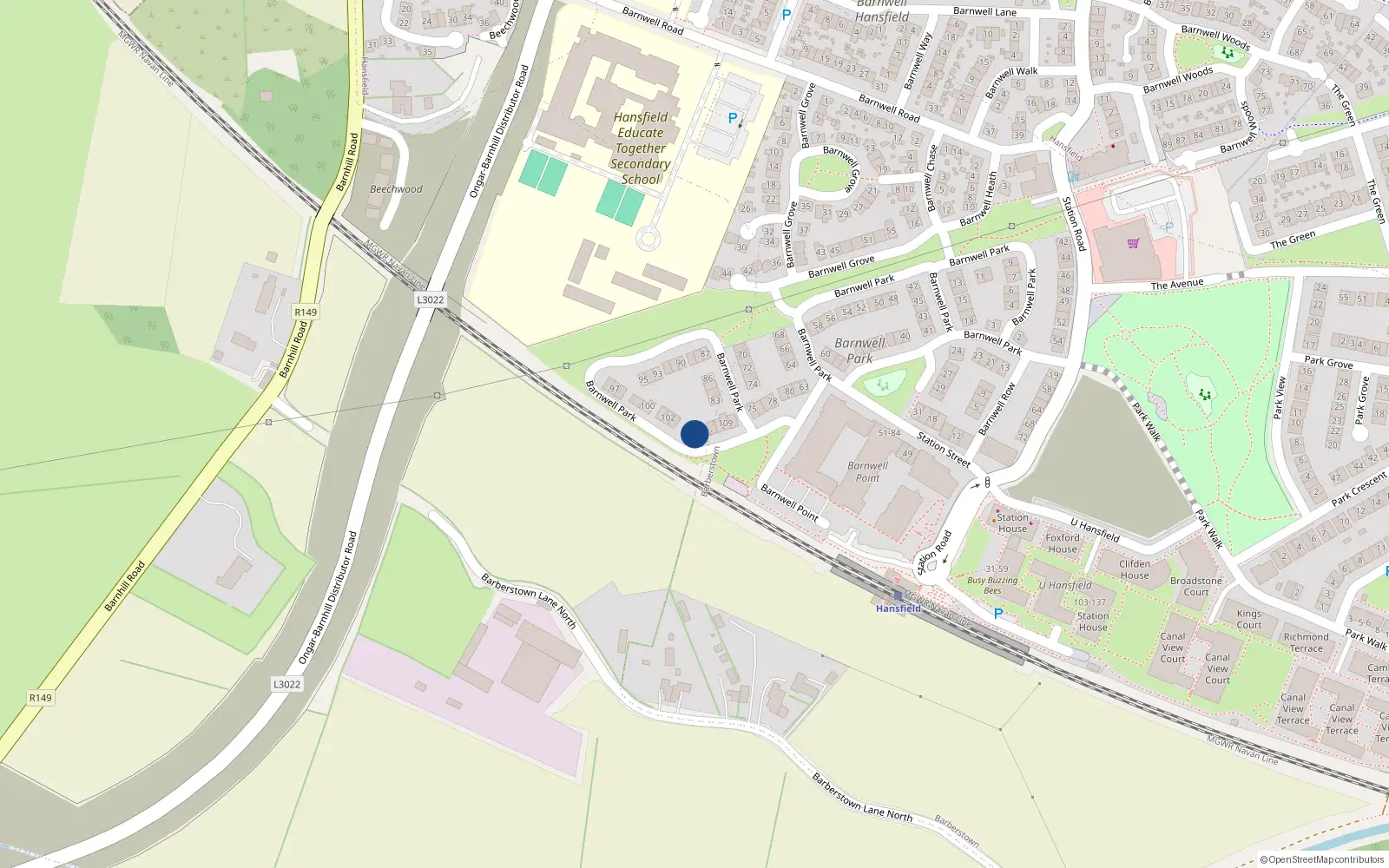 Overhead map showing the location of Apartment 105, The Platform, Lucan