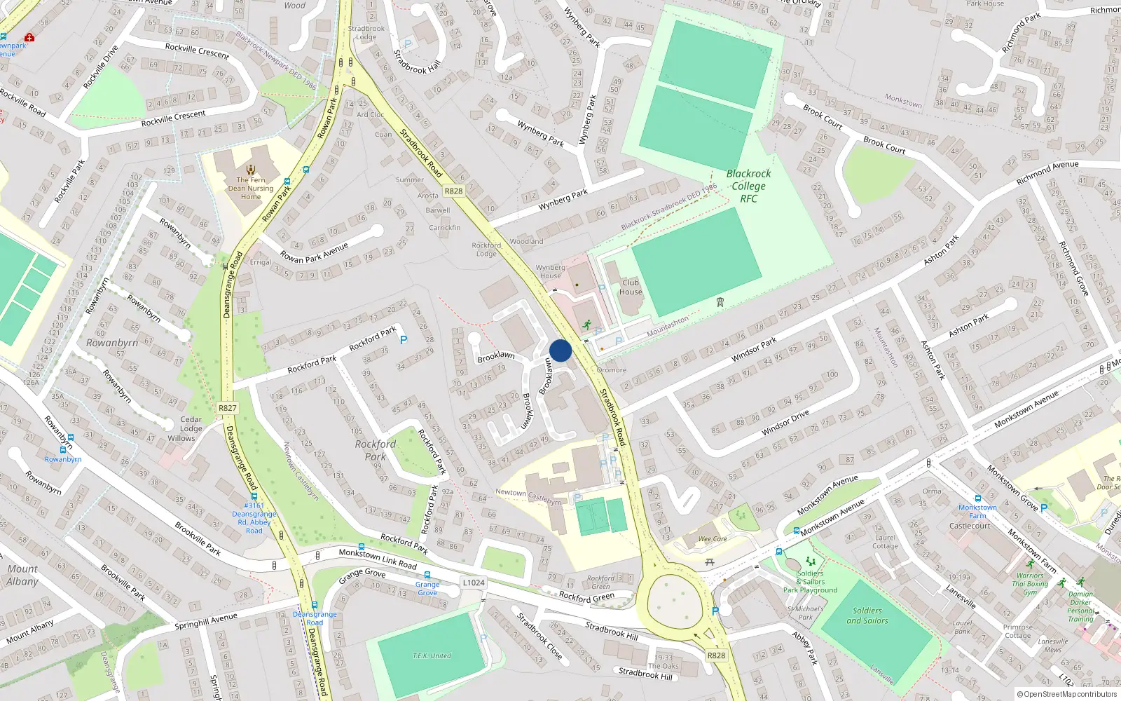 Overhead map showing the location of Apartment 108 Rockford Manor, Stradbrook Road, 108 Rockford Manor, Monkstown