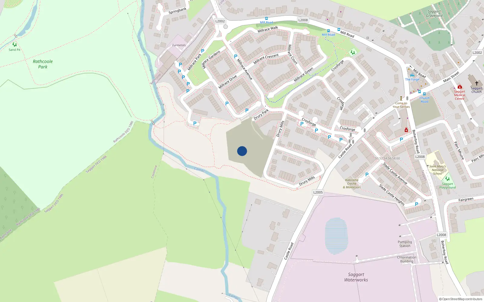 Overhead map showing the location of Apartment 11, 11 Drury Park, Saggart