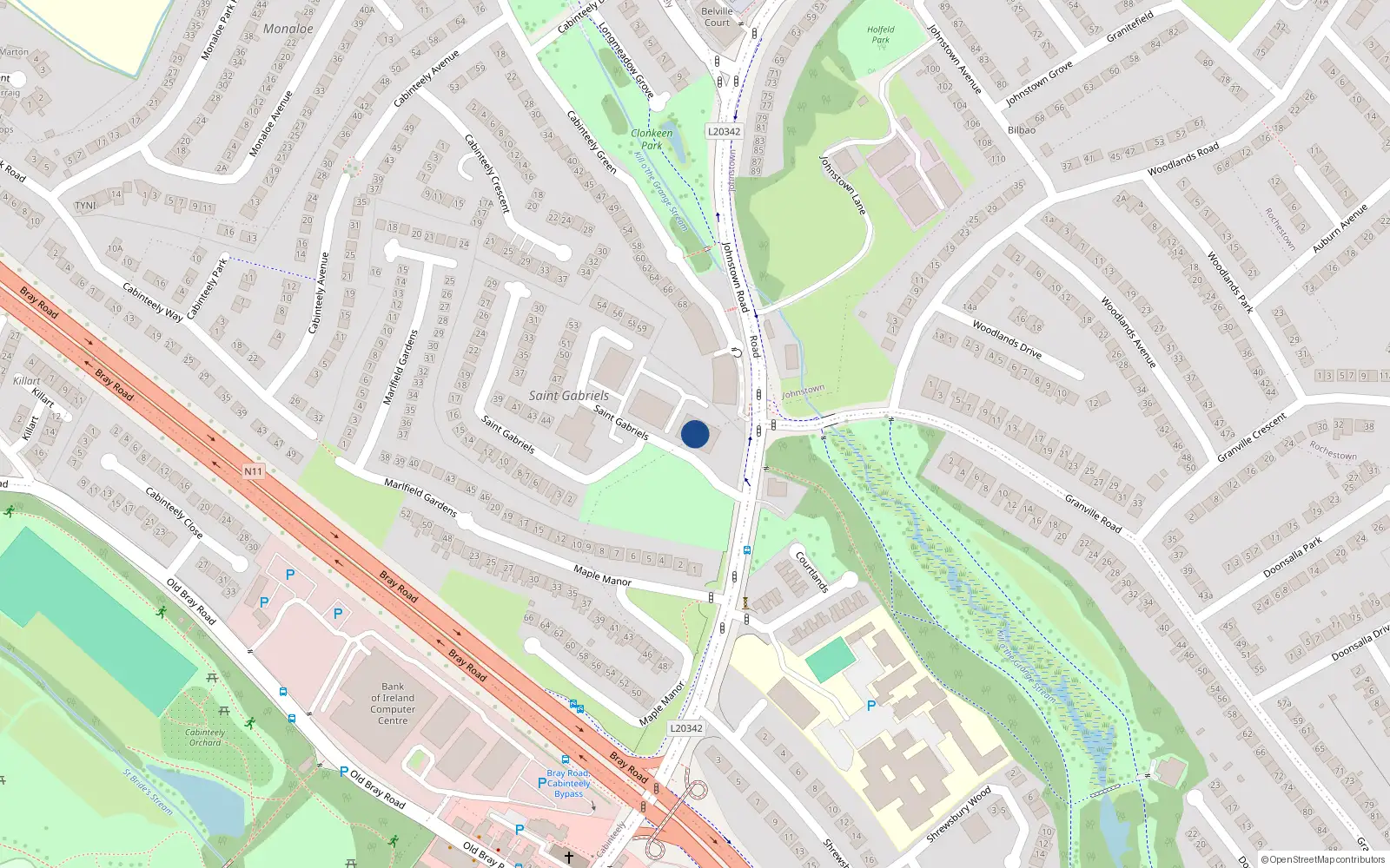 Overhead map showing the location of Apartment 117 Leona Block, Honeypark, Dun Laoghaire