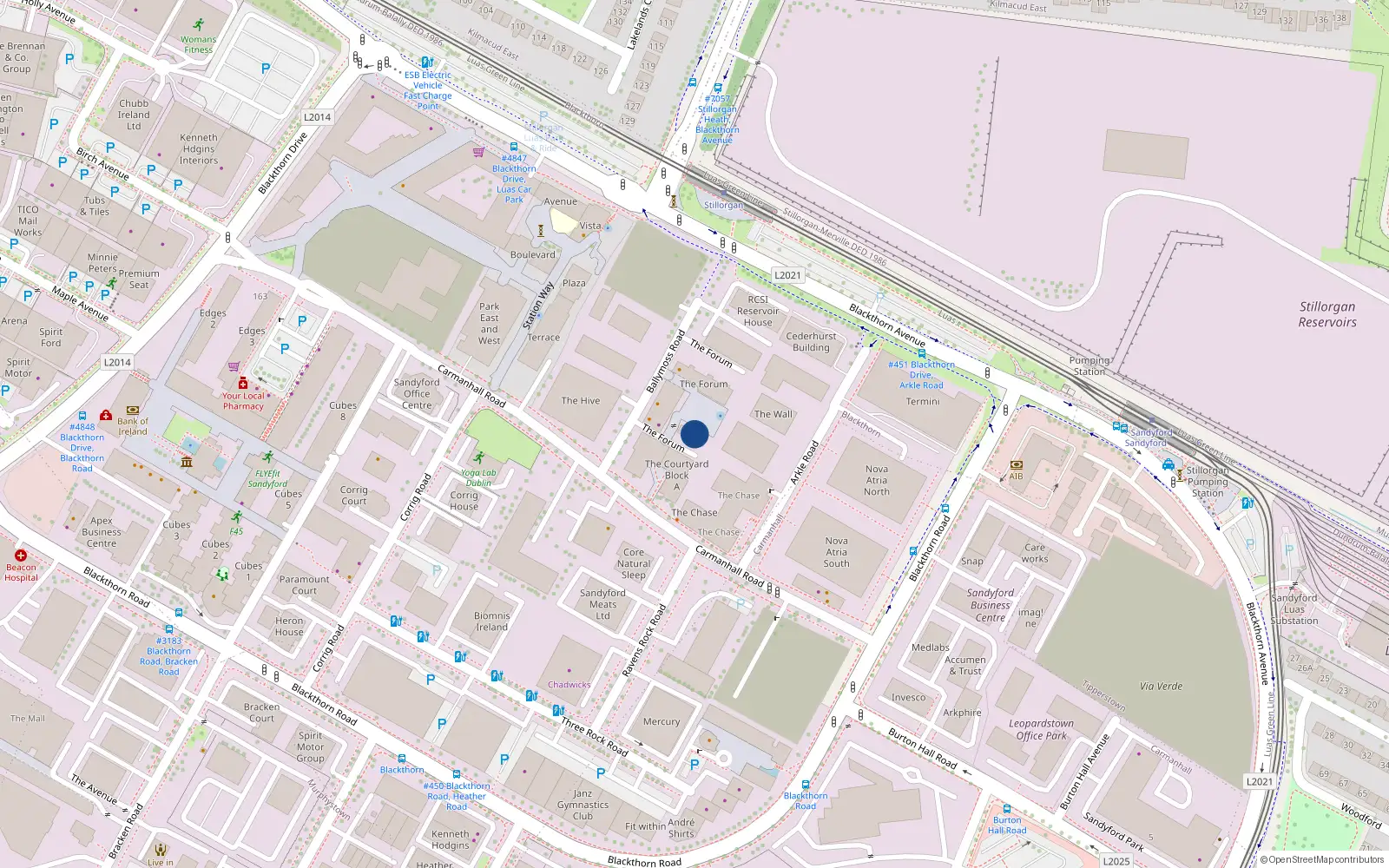 Overhead map showing the location of Apartment 122 Block C, The Forum, Sandyford