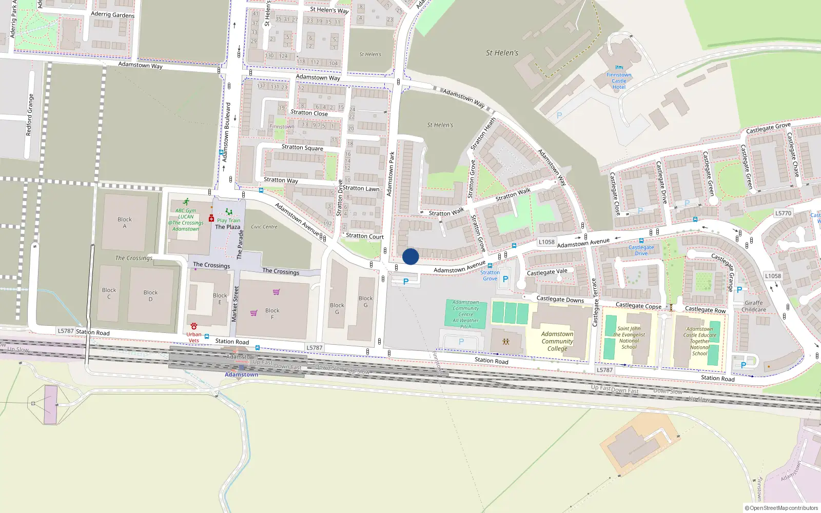 Overhead map showing the location of Apartment 148 Adamstown Avenue, 148 Adamstown Avenue, Lucan