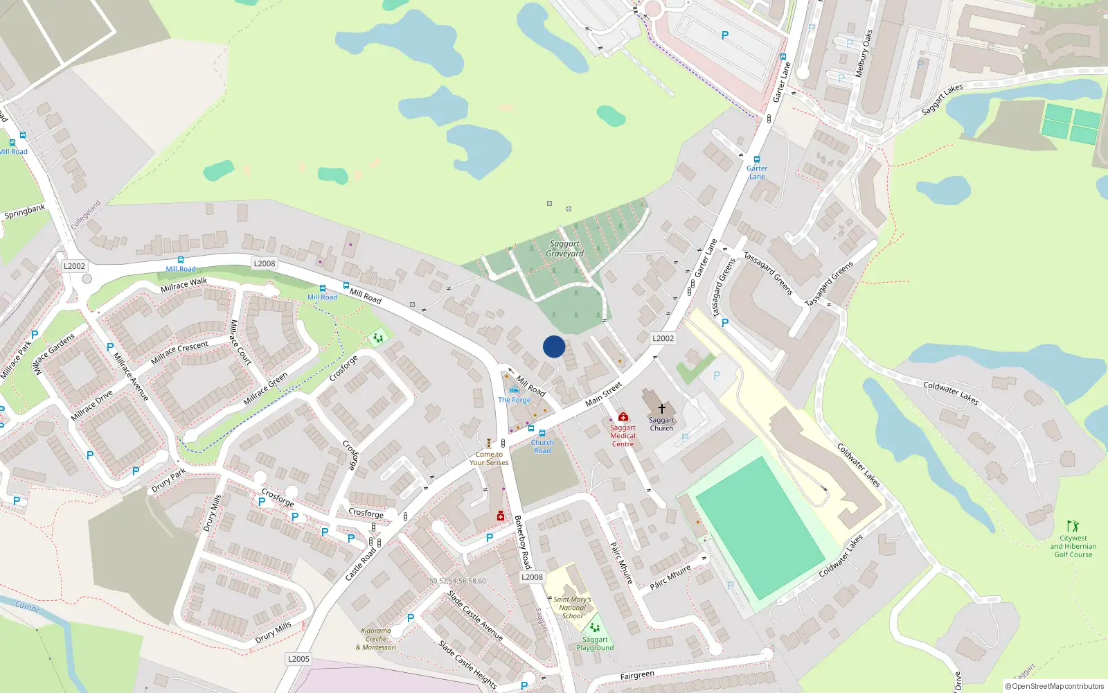 Overhead map showing the location of Apartment 16, 16 Saggart Hill Mews, Saggart