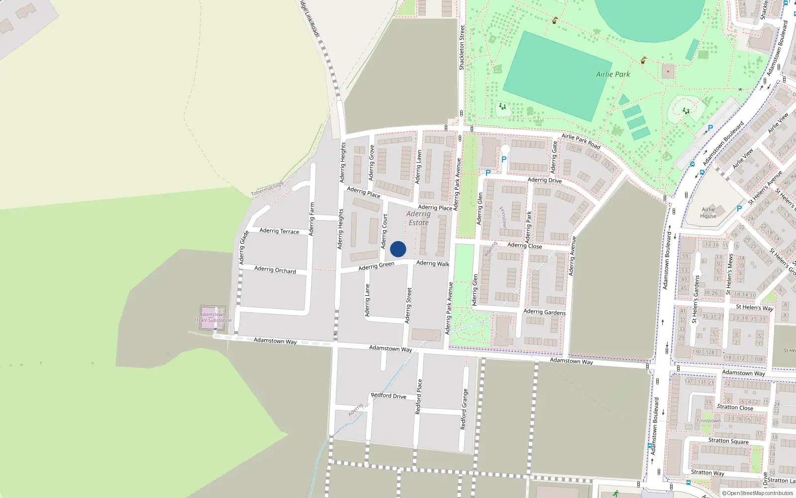 Overhead map showing the location of Apartment 18 Aderrig Green, Adamstown, 18 Aderrig Green, Lucan