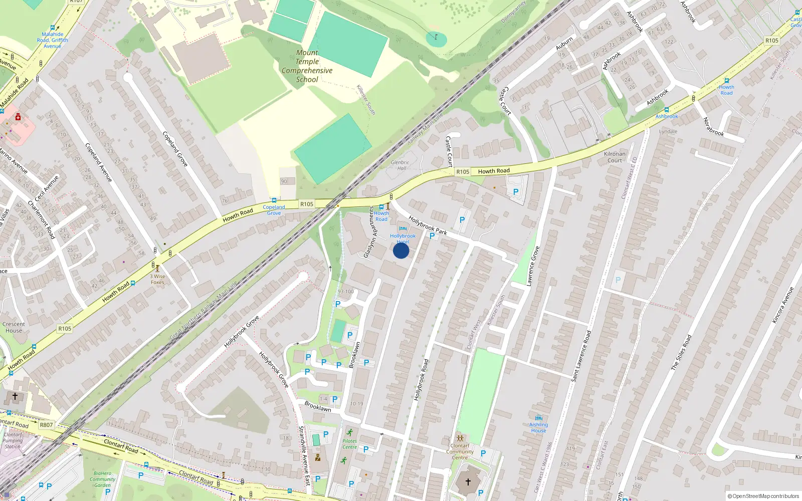 Overhead map showing the location of Apartment 19, Hollybrook Mews, Clontarf