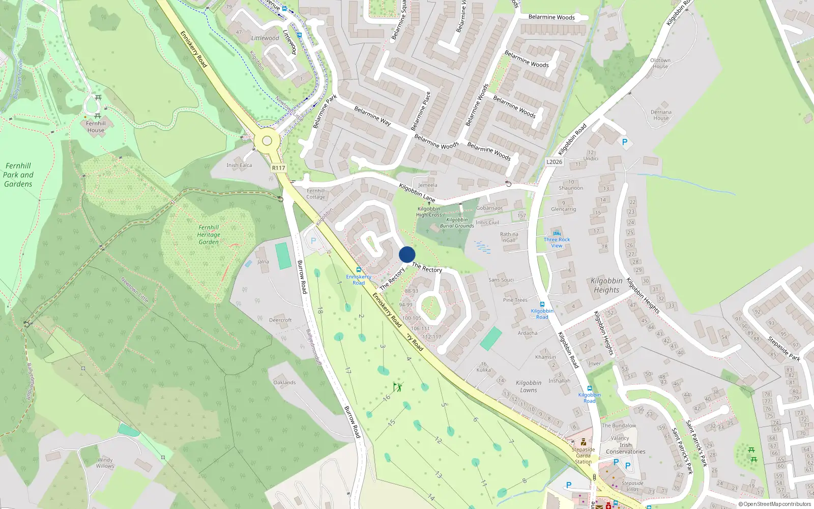 Overhead map showing the location of Apartment 19, 19 The Rectory, Stepaside