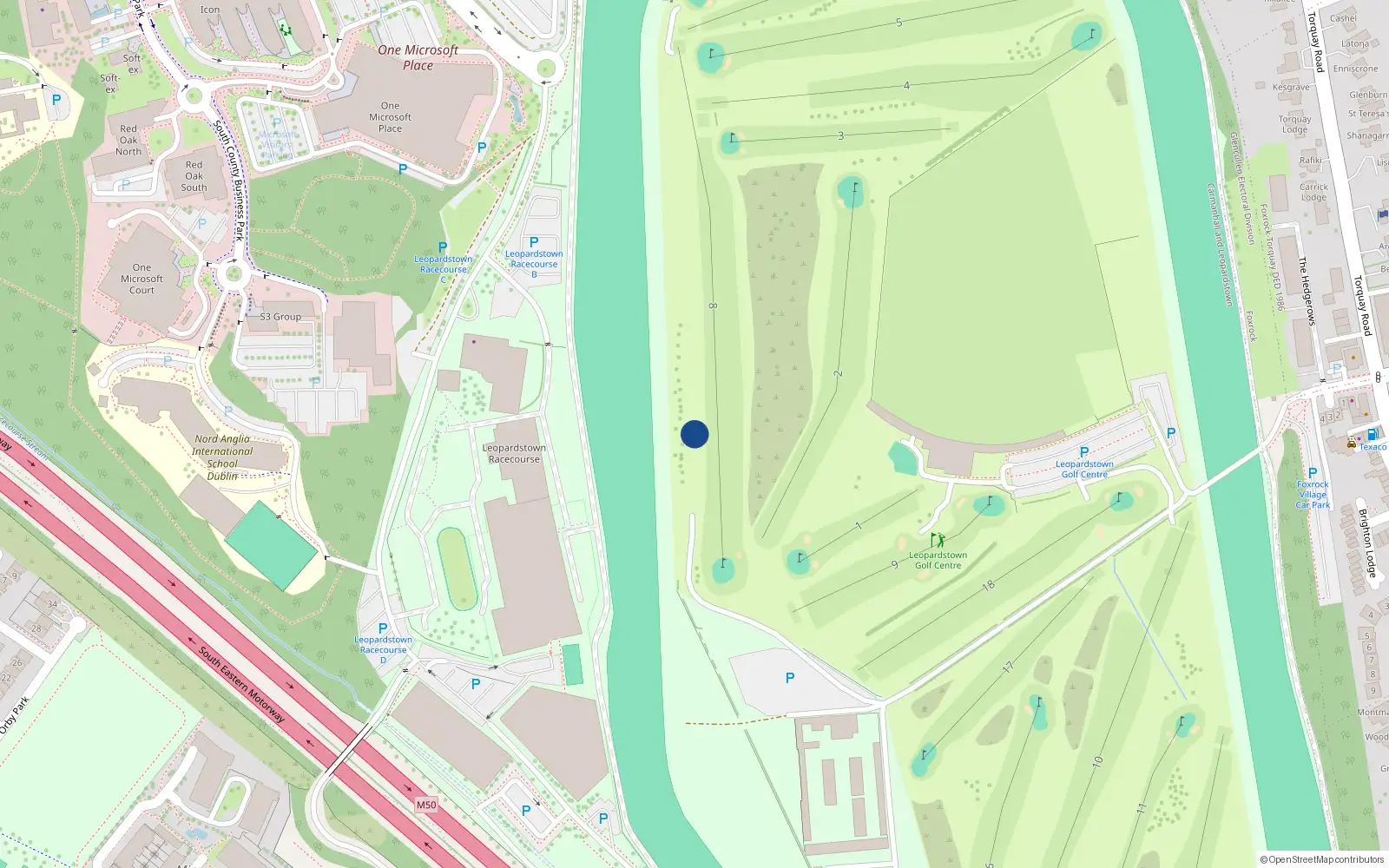 Overhead map showing the location of Apartment 20 Larch Hall, Clay Farm, Leopardstown