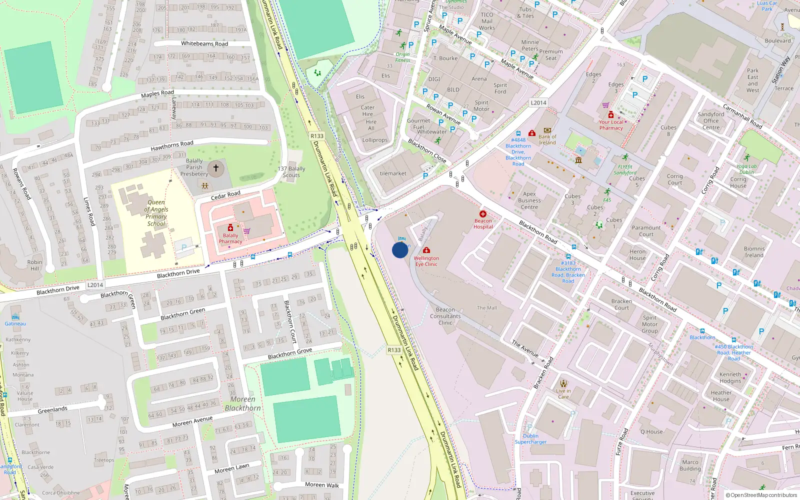 Overhead map showing the location of Apartment 202 Beacon One, Beacon Court, Sandyford