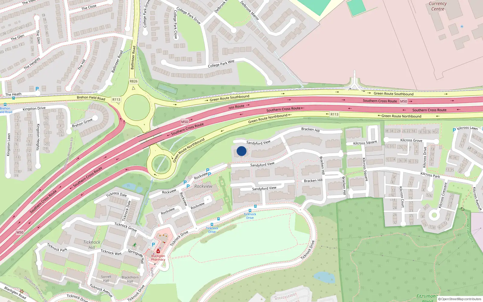 Overhead map showing the location of Apartment 203, Block B1 Beacon South Quarter, Sandyford