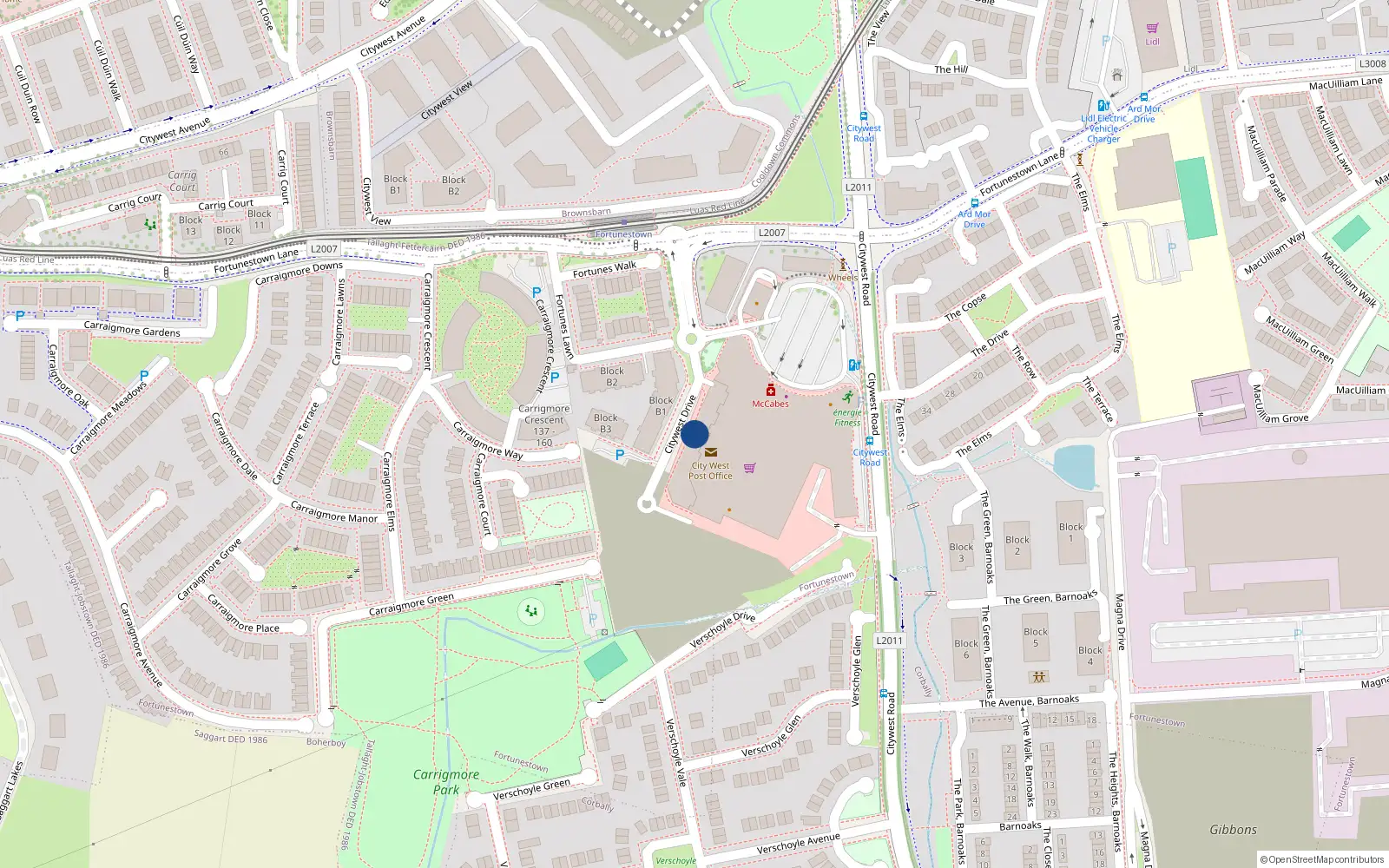Overhead map showing the location of Apartment 217 Citywest Plaza, 217 Citywest Drive, Citywest