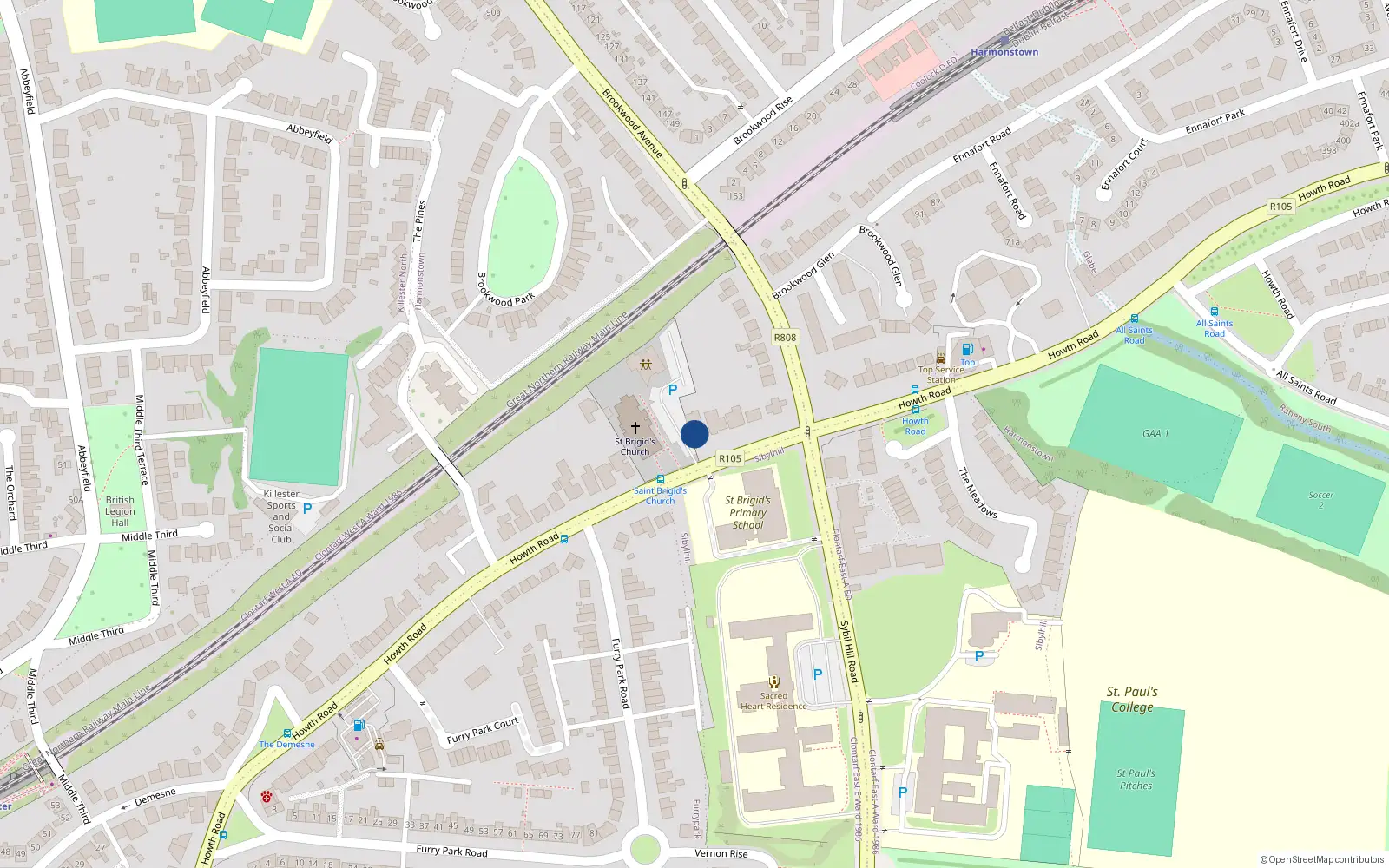 Overhead map showing the location of Apartment 3 308 Howth Road, Killester Dublin 3, 308 Howth Road, Dublin