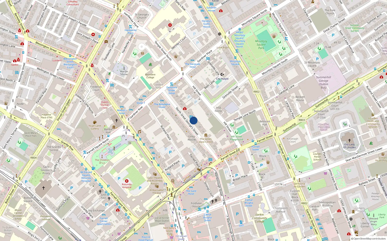 Overhead map showing the location of Apartment 3 the Mews, Mount Eccles Court, North Great Georges Street