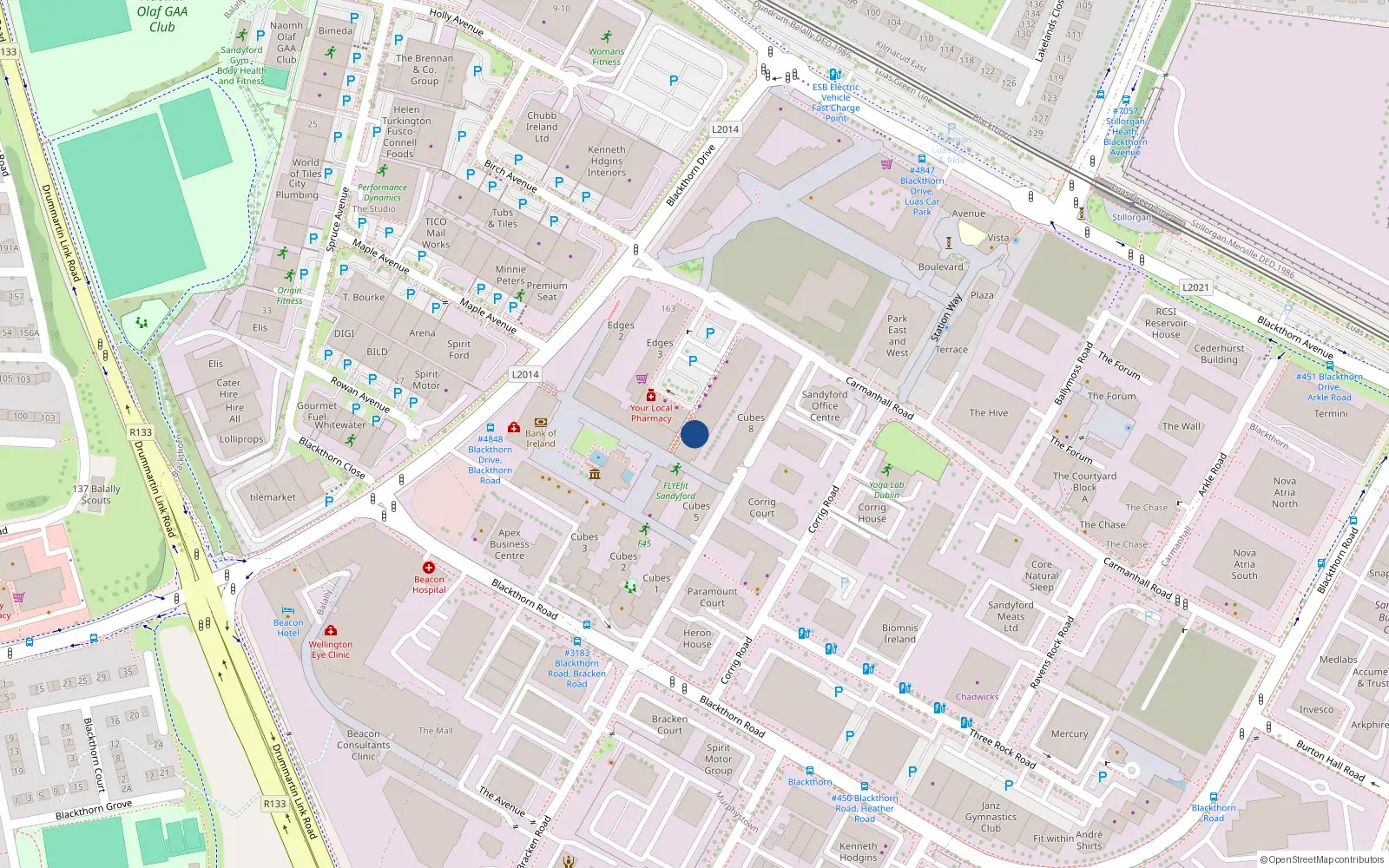 Overhead map showing the location of Apartment 301 Cubes 7, Beacon South Quarter, Sandyford