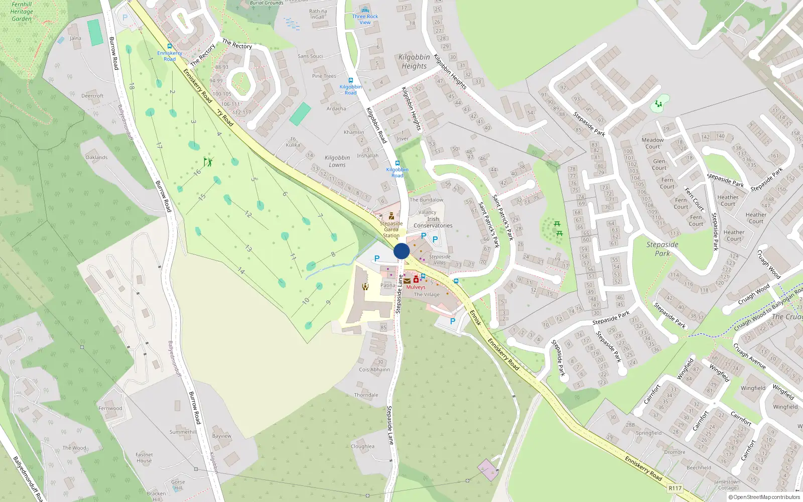 Overhead map showing the location of Apartment 34, The Village, Stepaside