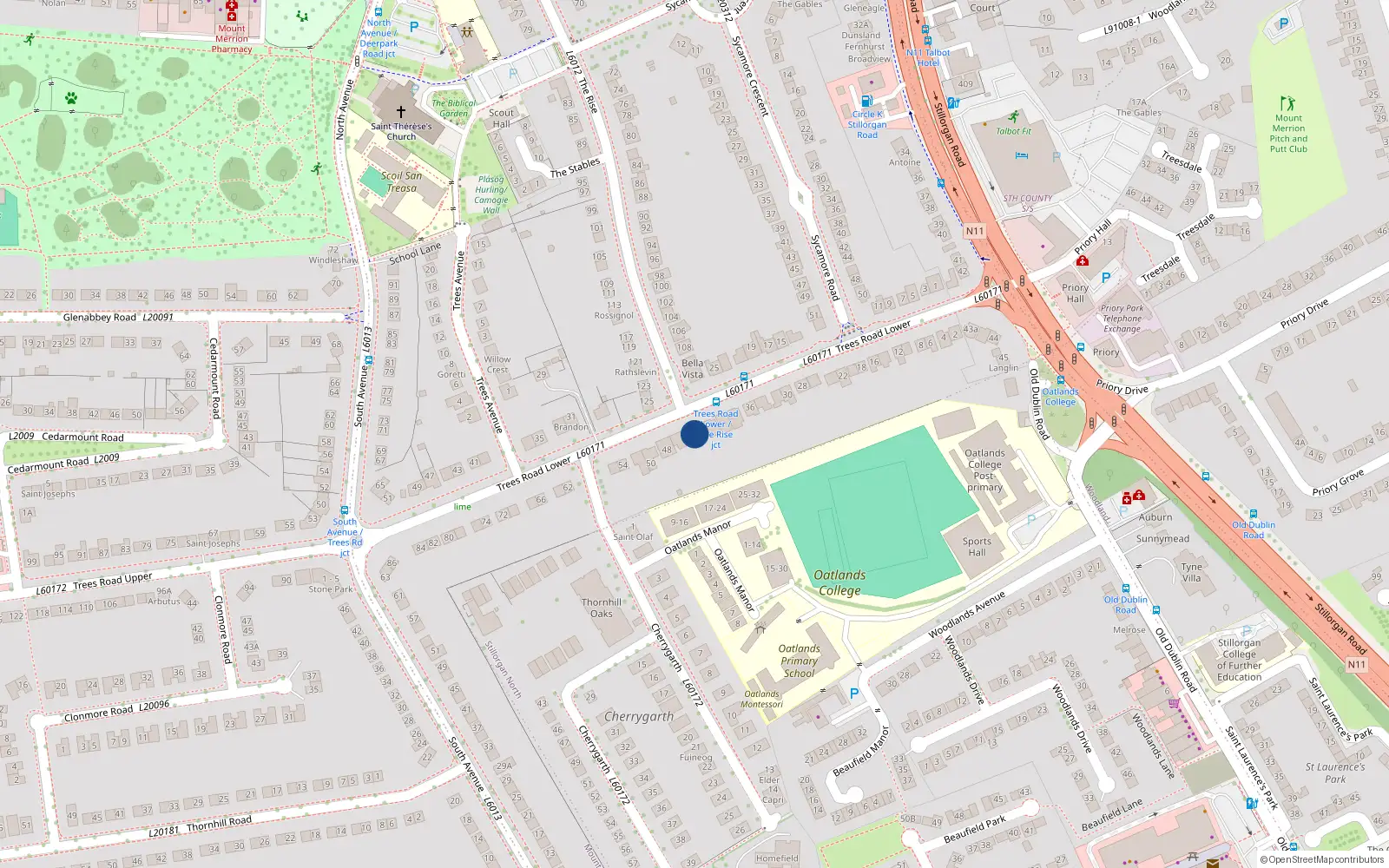 Overhead map showing the location of Apartment 341 the Oak, Trimbleston, Goatstown Road