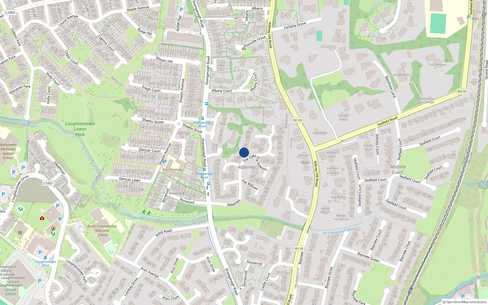 Overhead map showing the location of Apartment 37, 37 The Cedars, Killiney