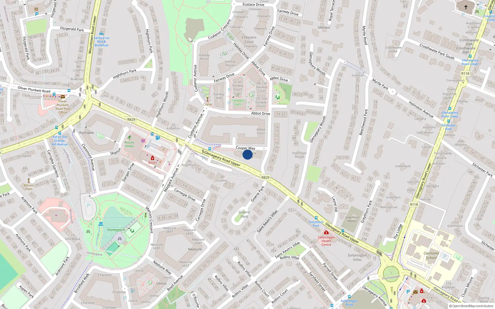 Overhead map showing the location of Apartment 4, Greenbank House, Cualanor