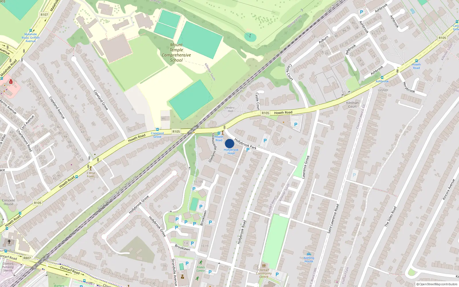 Overhead map showing the location of Apartment 4, Hollybrook Manor, Clontarf