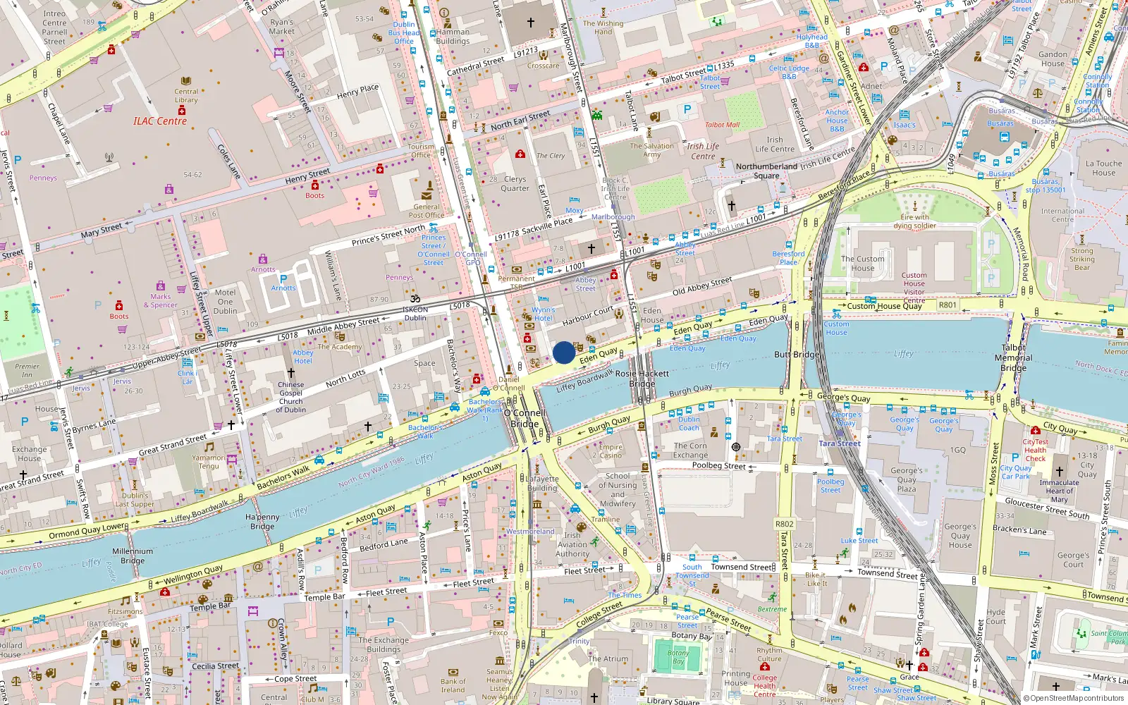 Overhead map showing the location of Apartment 401, 5 - 9 Eden Quay, Dublin 1
