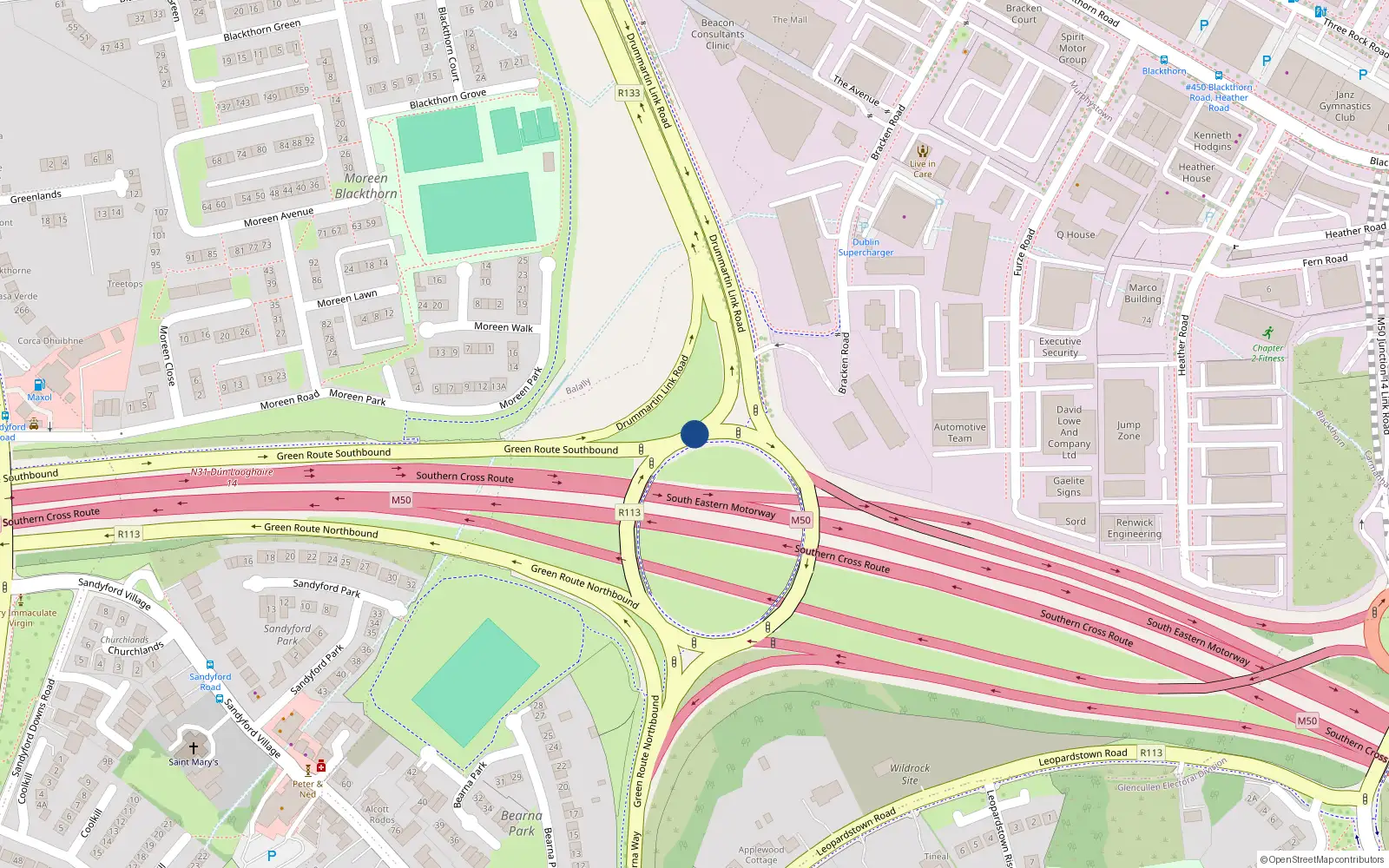 Overhead map showing the location of Apartment 422 Cubes 7, Beacon South Quarter, Sandyford