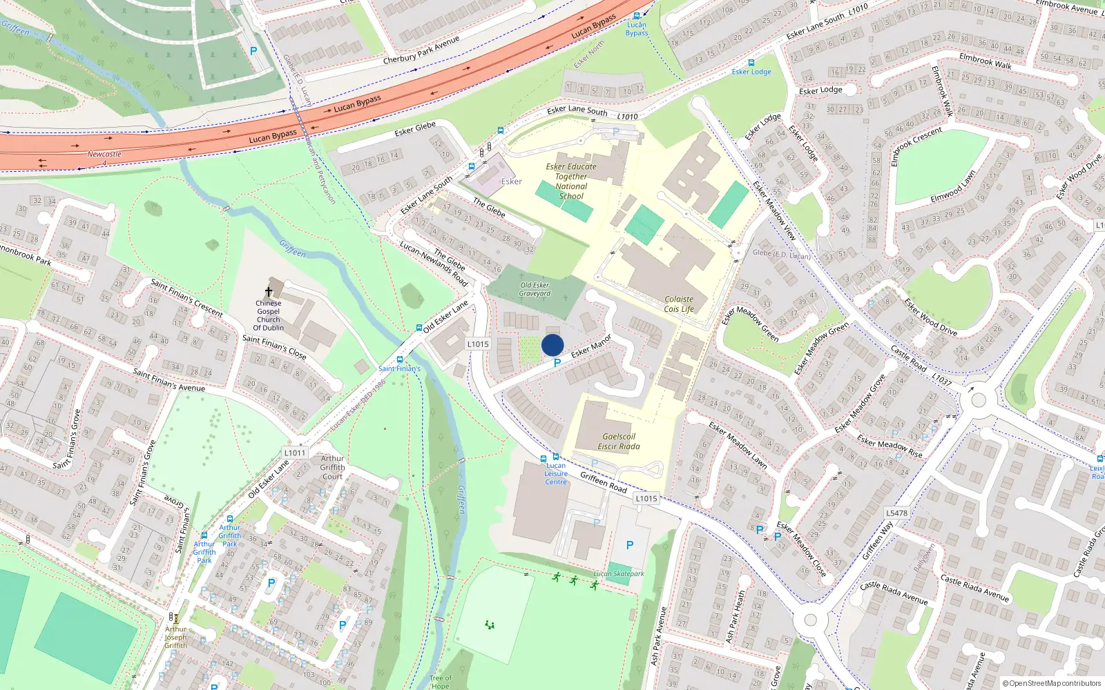 Overhead map showing the location of Apartment 54, The Platform, Lucan