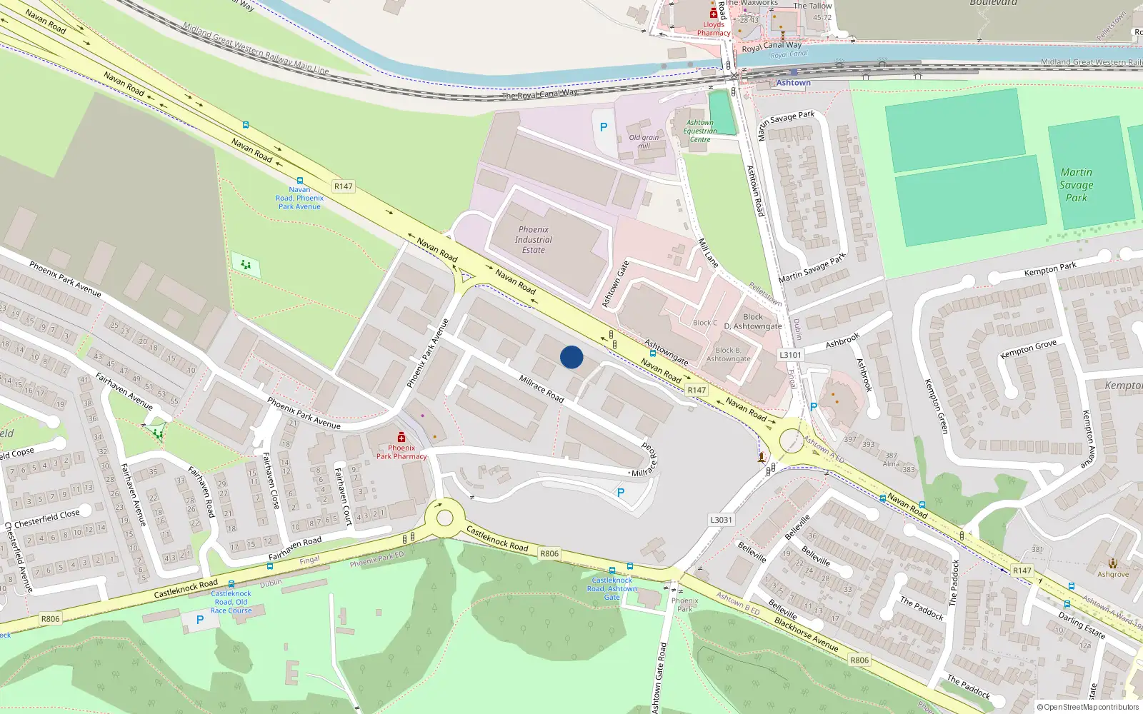 Overhead map showing the location of Apartment 57, The Orchard, Lucan