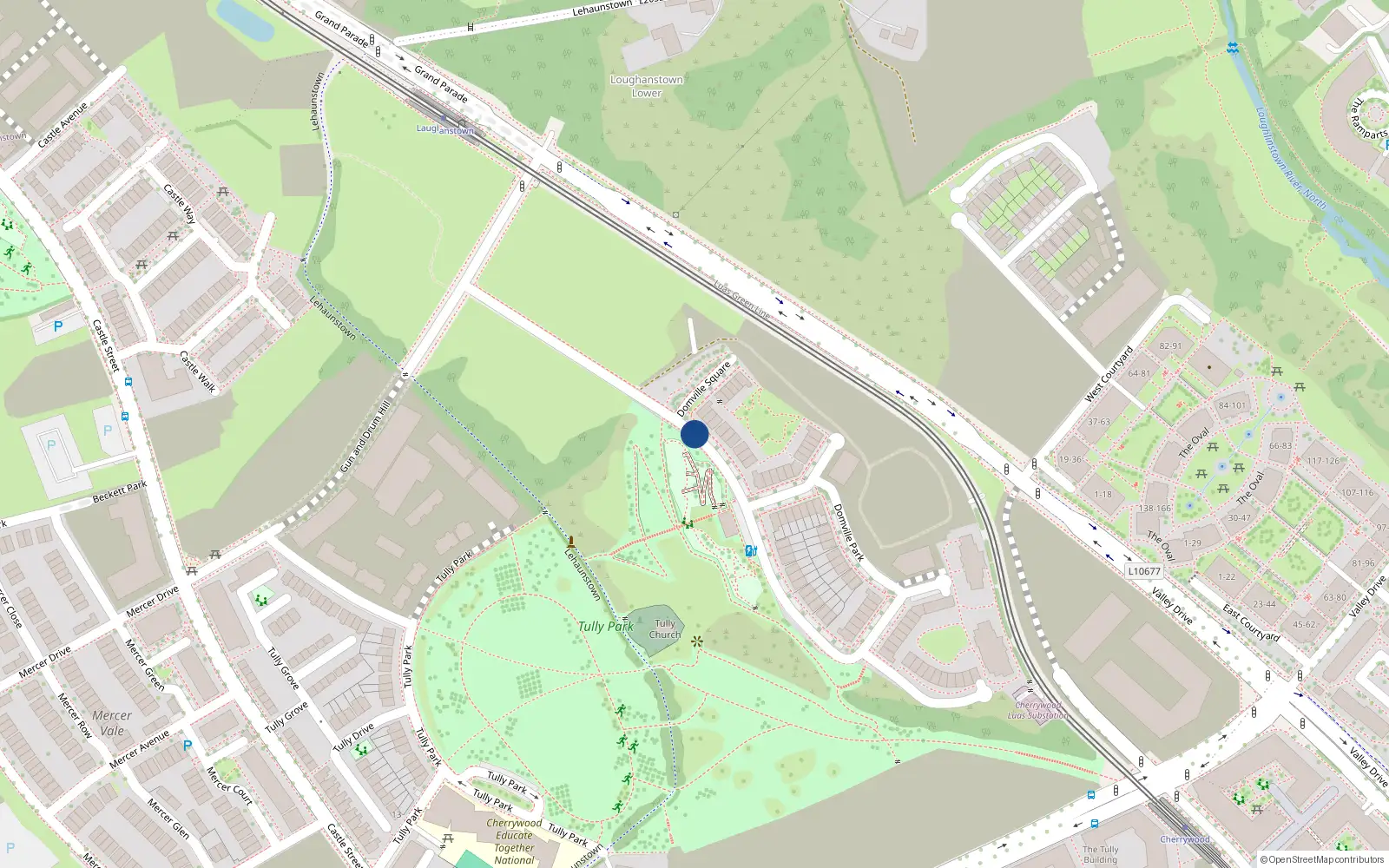 Overhead map showing the location of Apartment 606 Block H, Domville Drive, Laughanstown